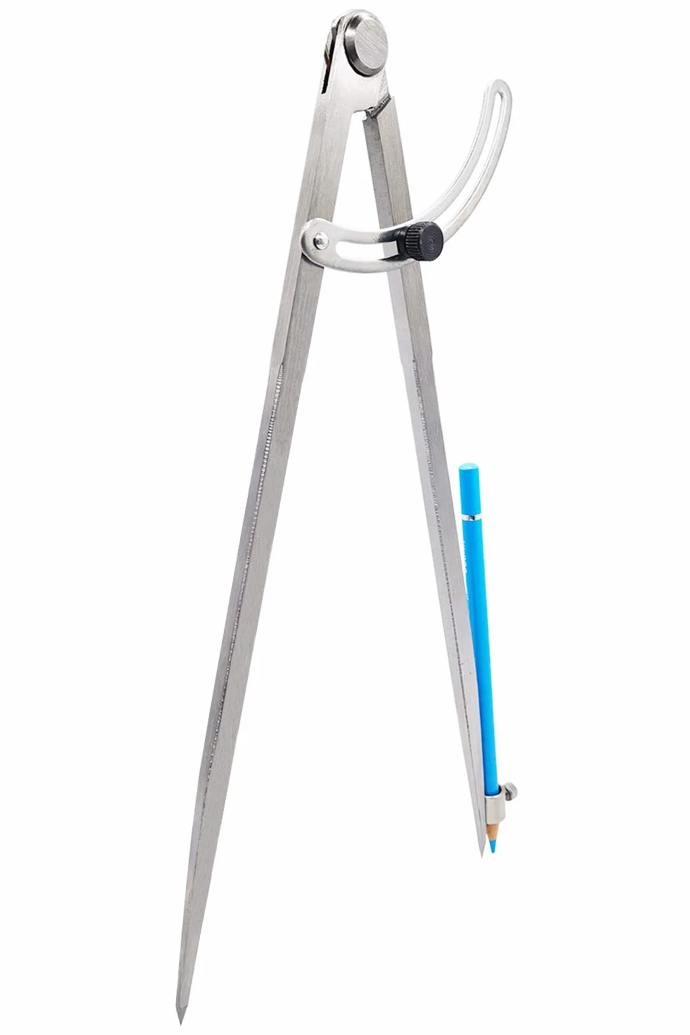Brújula profesional de carpintería 12 pulgadas con soporte para lápices, divisor de ala con cerradura, brújula de trabajo de cuero