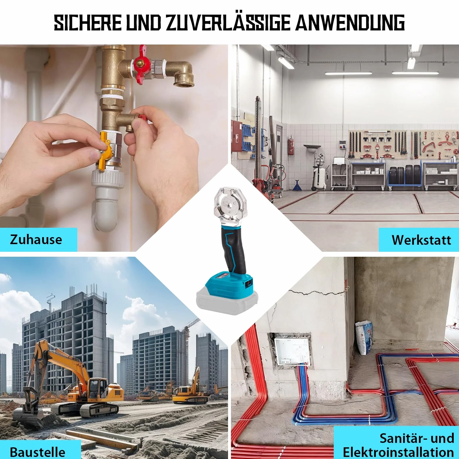 Soldador de Plastico,Máquina de Soldadura de Tubos PPR,compatible con Makita,Máquina de Soldadura de Plástico de Fusión Caliente,Tres Cabezales de Corte 20/25/32 mm,para Tubos PPR,PB,PE
