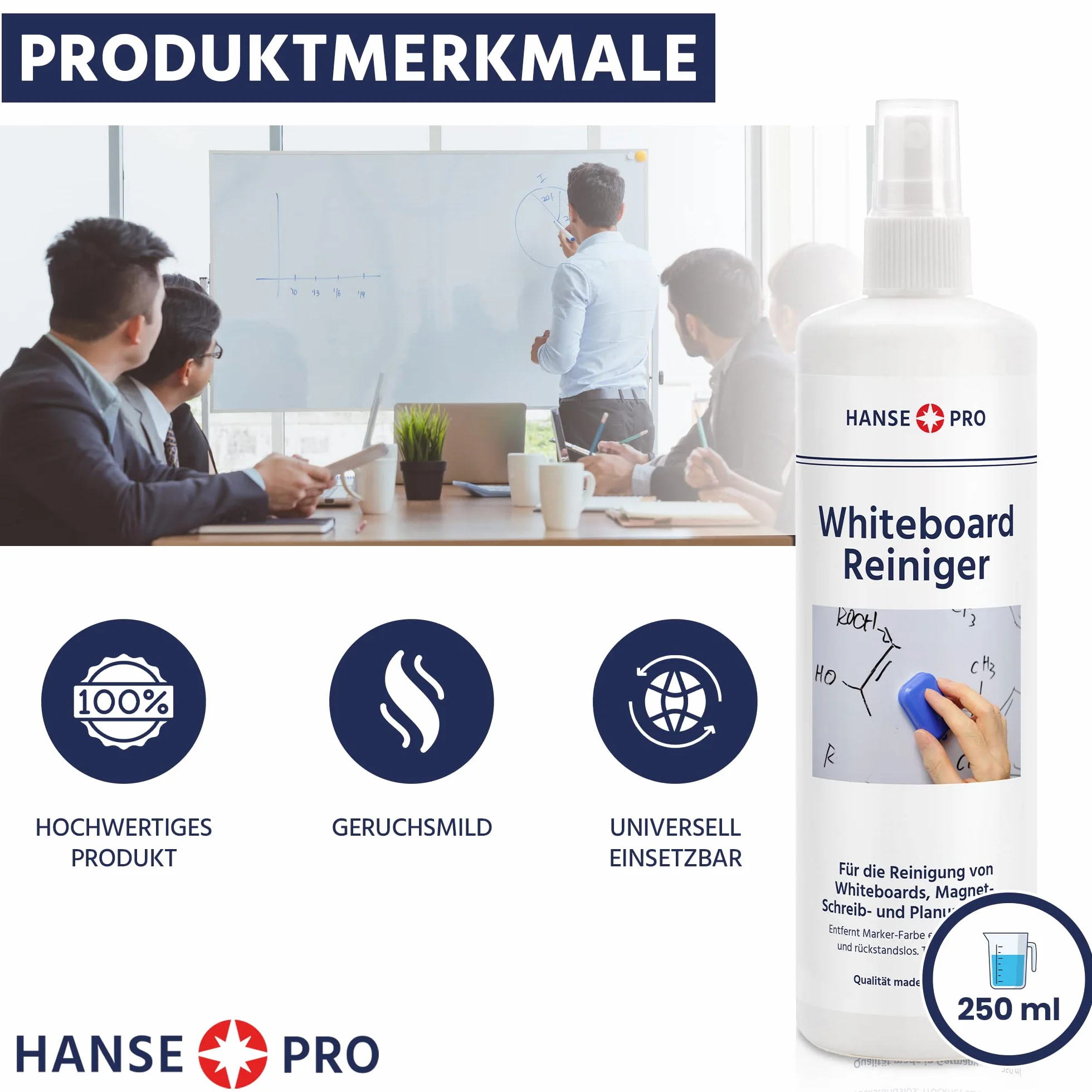 HANSE PRO Limpiador de pizarra blanca 250 ml Spray