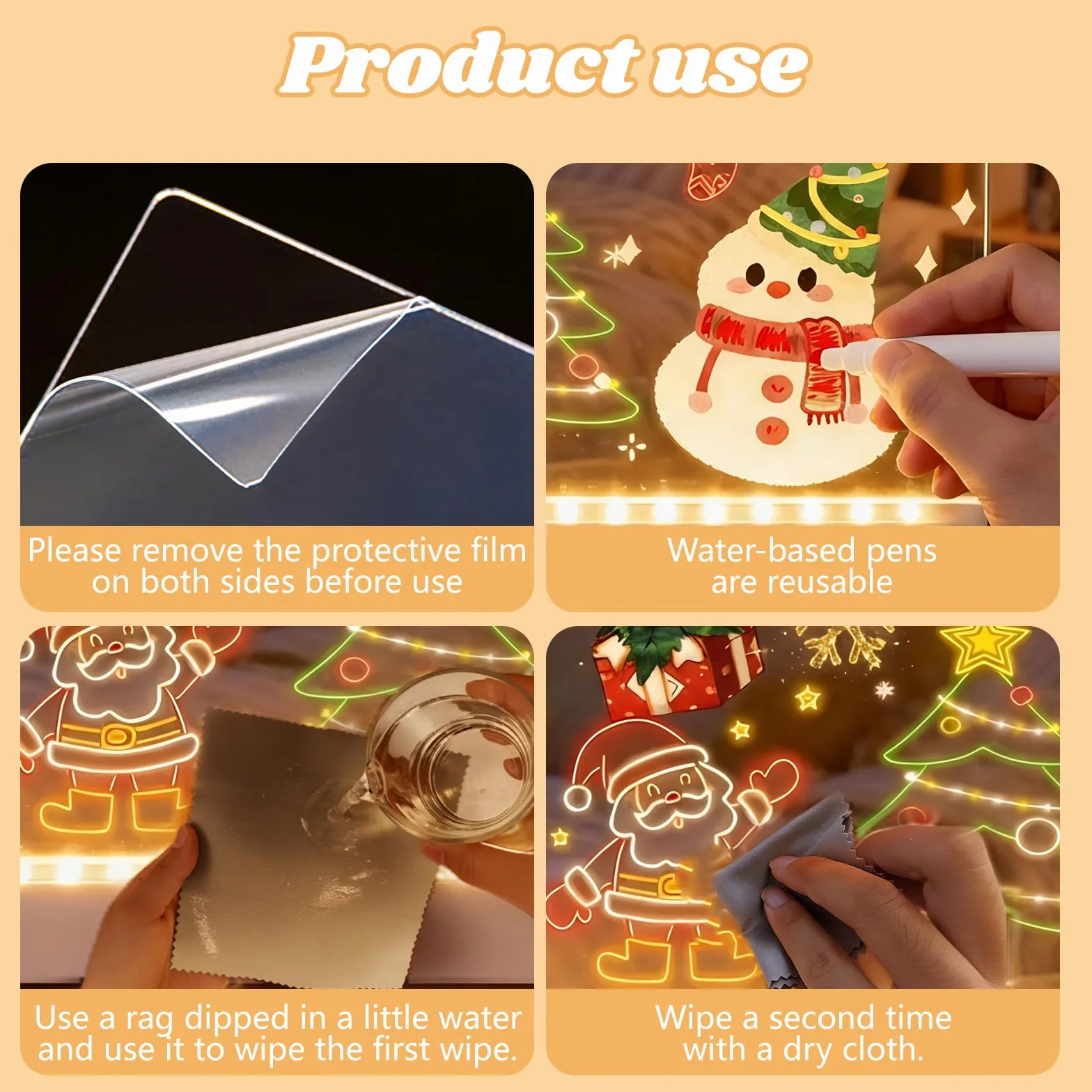 Tablero acrílico luminoso LED mensaje 12 colores bolígrafo regalo niños adolescentes