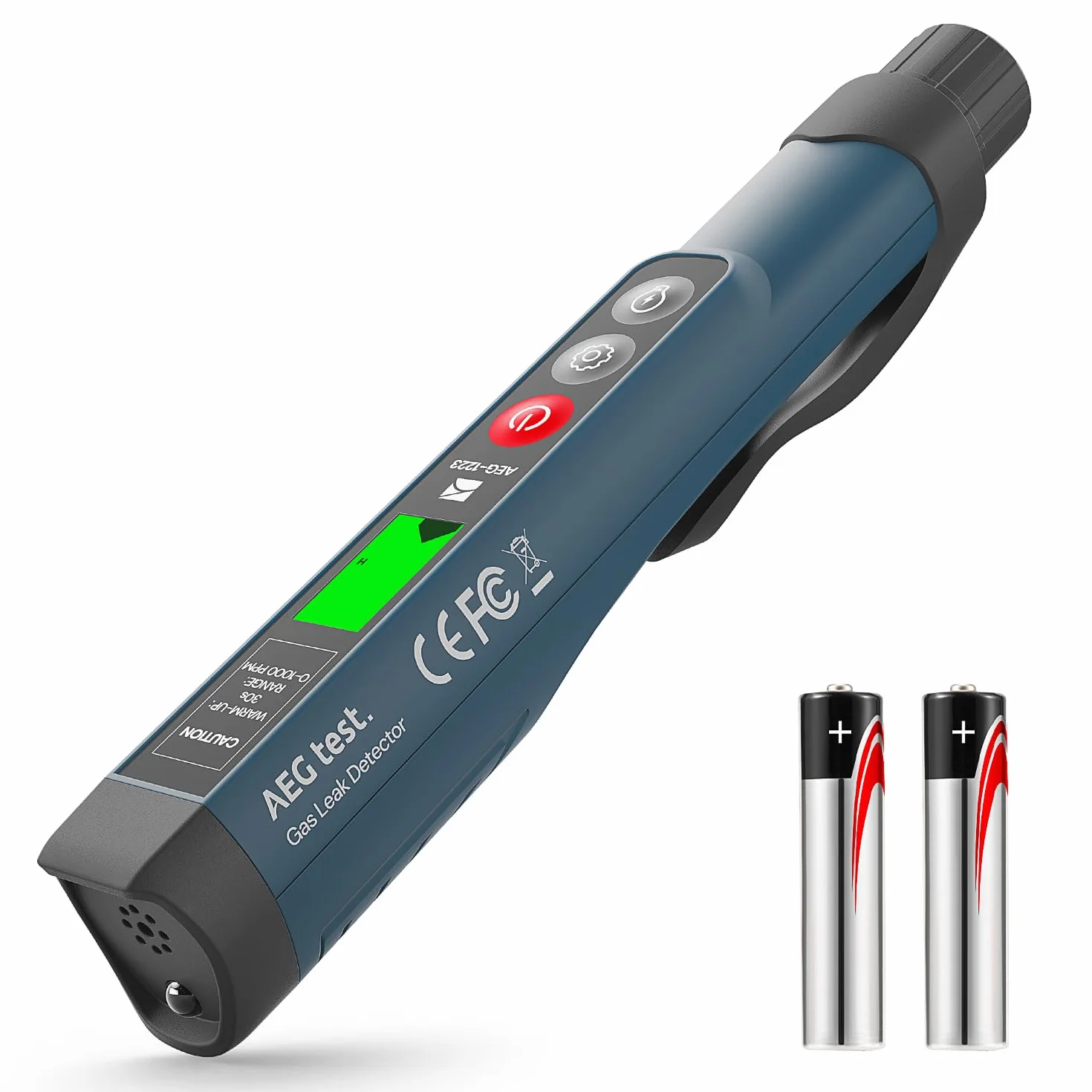 1223 Detector de Fugas de Gas con Alarma Visual y Sonora, Luz Incorporada, Detector de Gas Natural para Localizar Fugas de Gases Combustibles como Metano, Propano para el Hogar