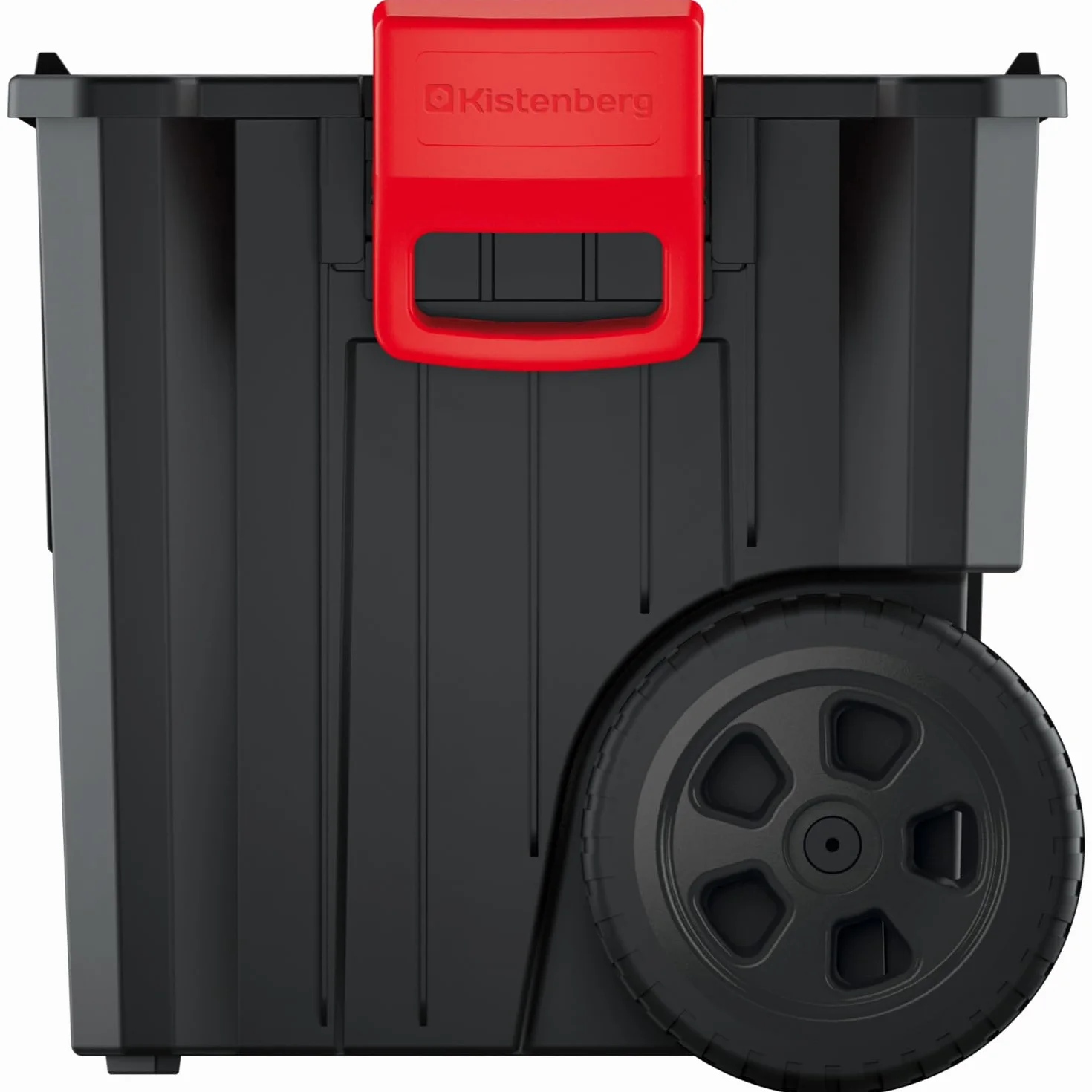 Kistenberg Caja de herramientas con ruedas para taller, con cierres de sujeción, estructura de pared reforzada modular (con cierre de plástico), Colores negro y rojo, 45 x 36 x 64 cm
