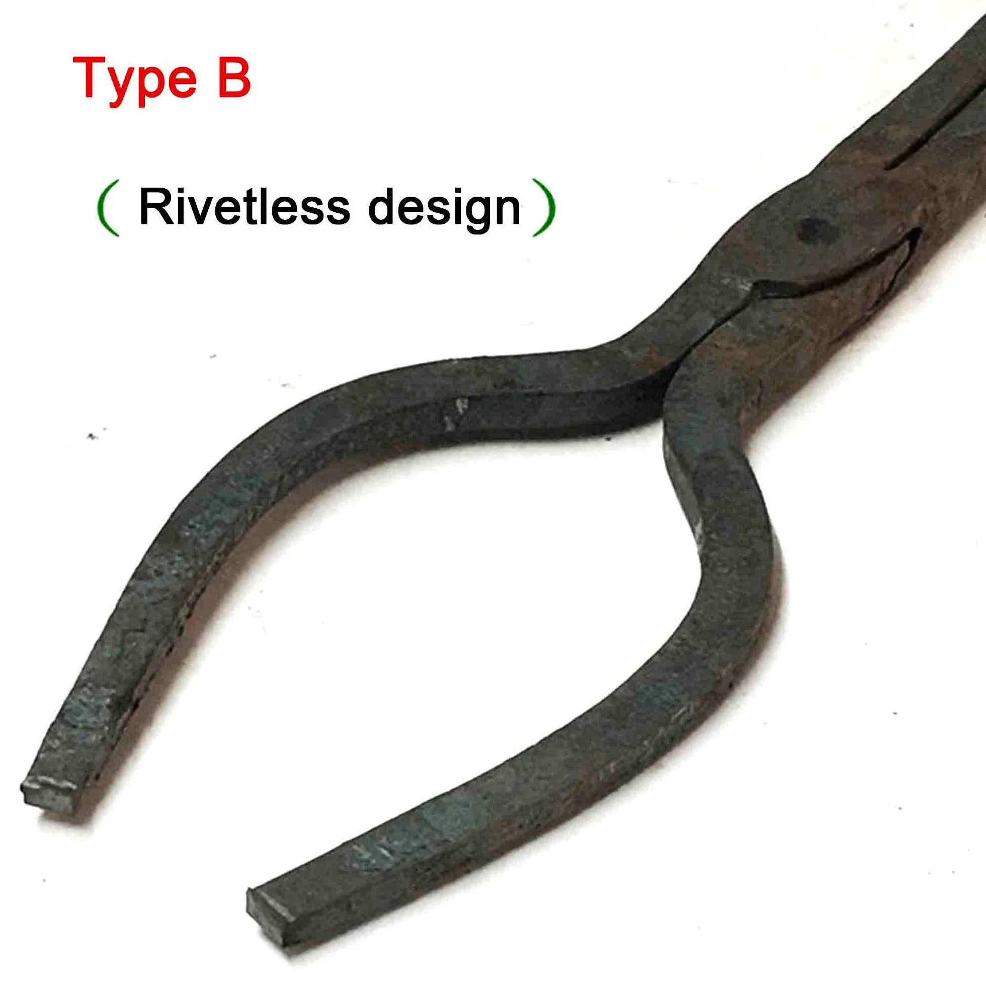 Tenaza de forja Pinzas de herrero Tenaza de forja de nariz redonda Pinzas en U Forja de tornillo de banco de yunque 2PCS 70cm 980g Tenaza de forja para Ingeniero Herrero,A