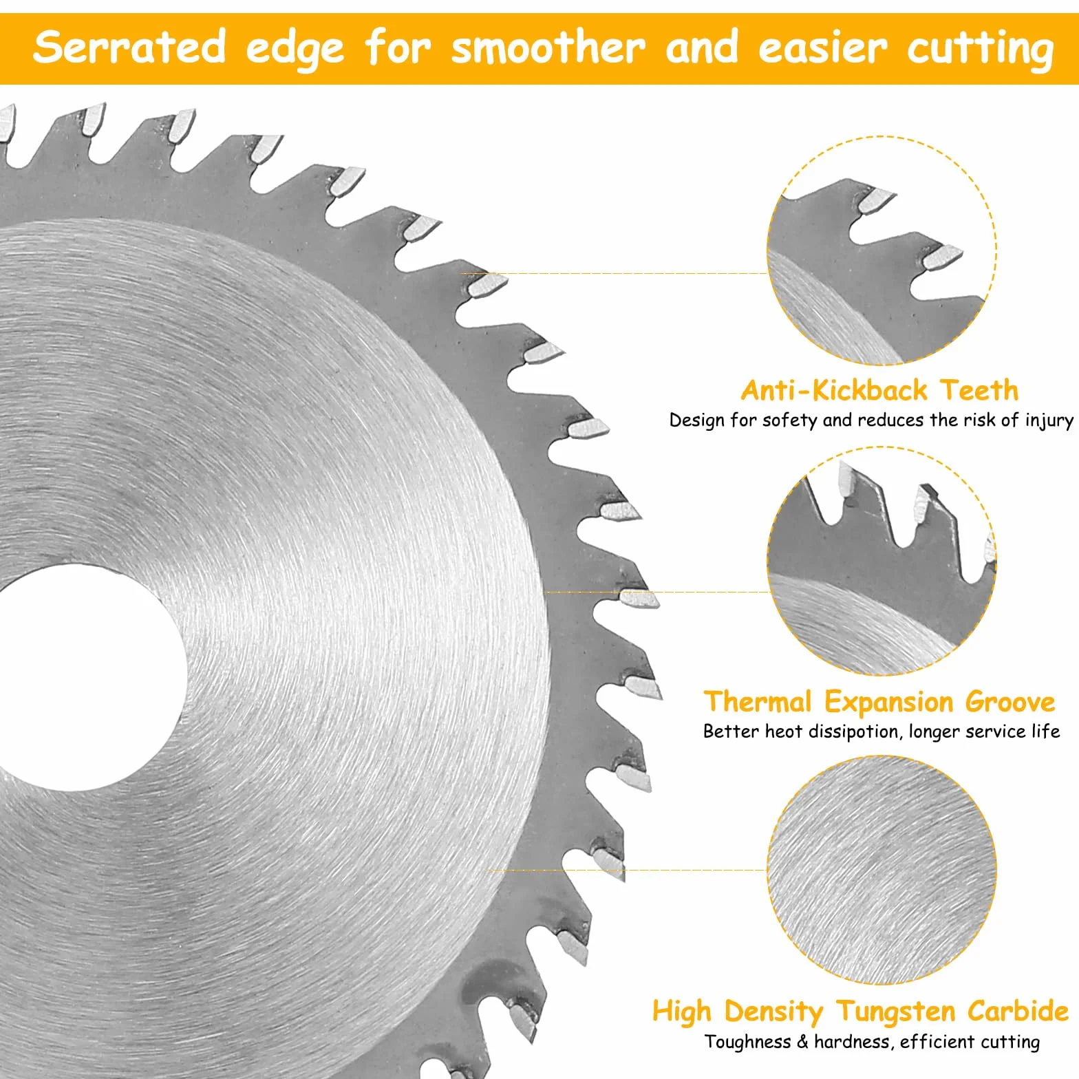 4 Pcs Discos de Amoladora Angular, 115 mm Disco sierras circulares de madera para Amoladora Angular, Disco de carburo de 40 dientes para carpintería, madera dura, contrachapado, plástico