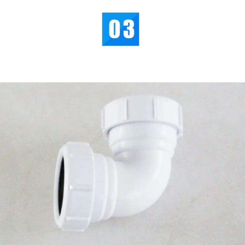 Codo de PVC 40 mm 90 grados accesorio tubería desagüe bañera cocina ducha conector fontanería blanco