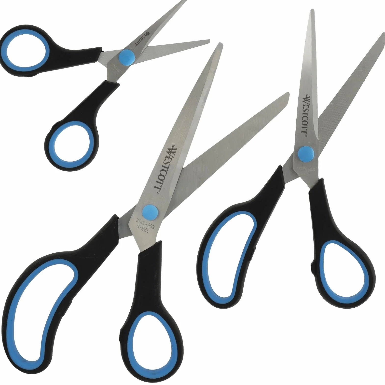 Westcott Easy Grip Set de tijeras 3 unidades azul negro