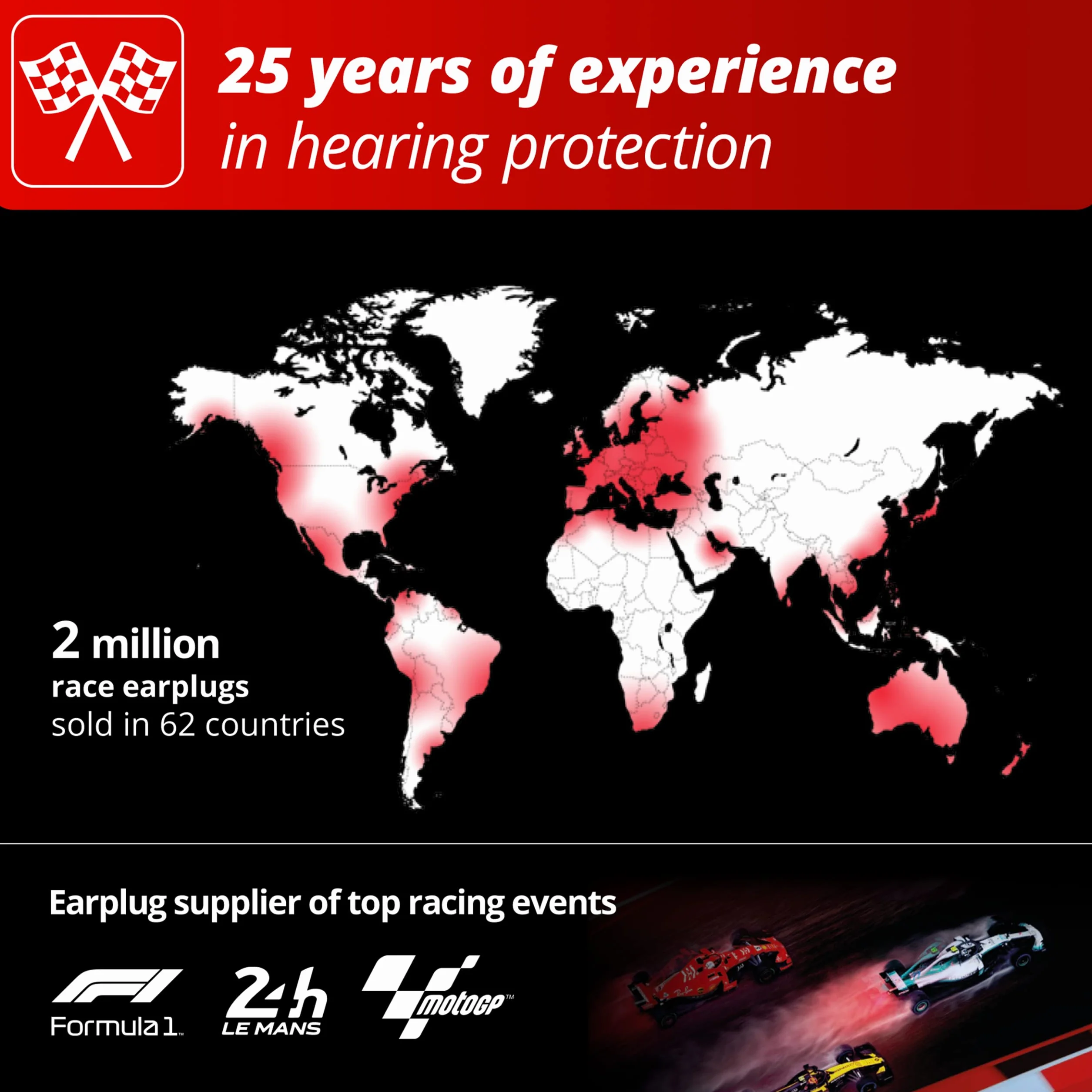 Alpine F1® Racing Pro Tapones de Oídos Protección Antiruido 22dB CE