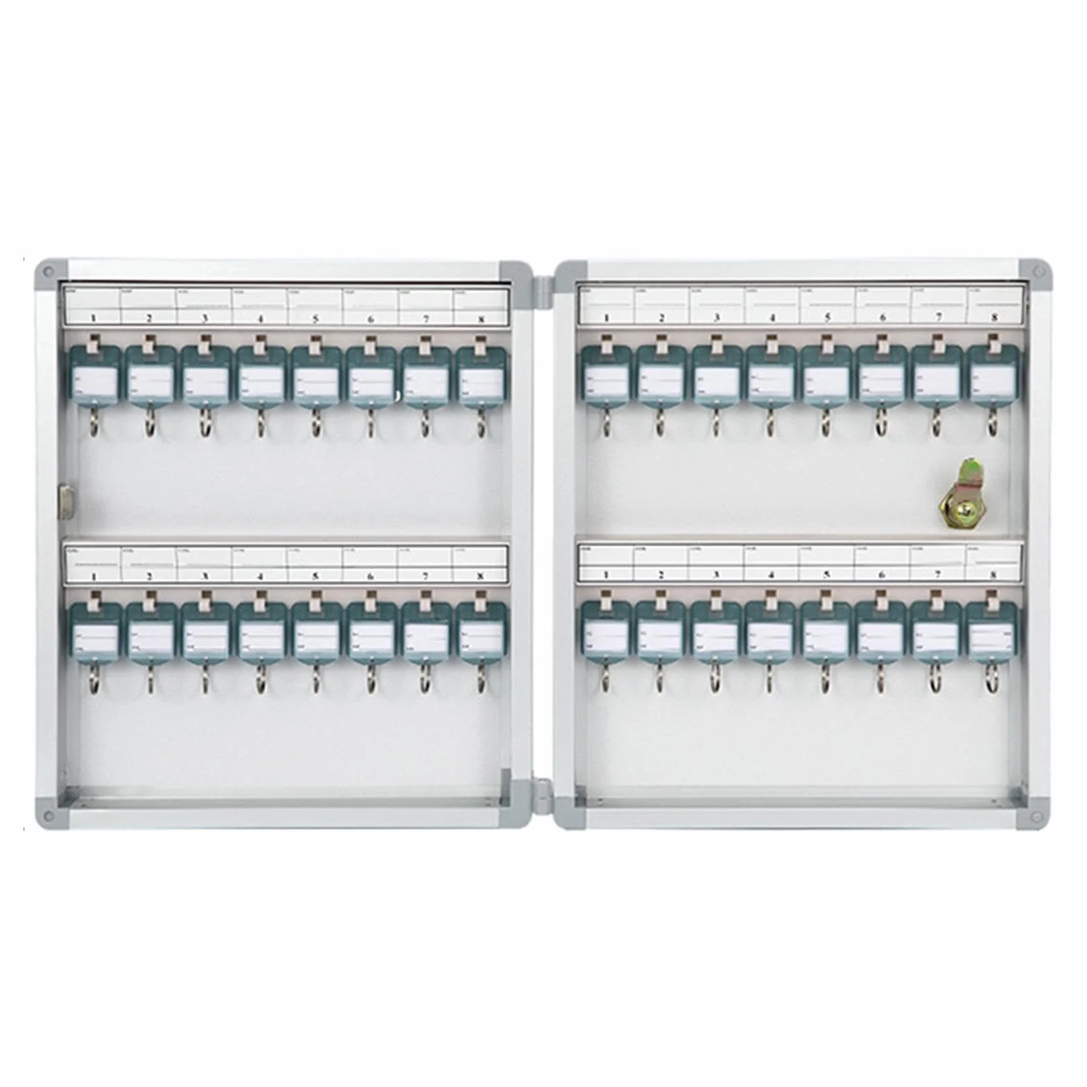 Caja de seguridad para llaves de 32 llaves, ideal para apartamentos, gas y negocios, armario Securi plateado para uso personal y profesional