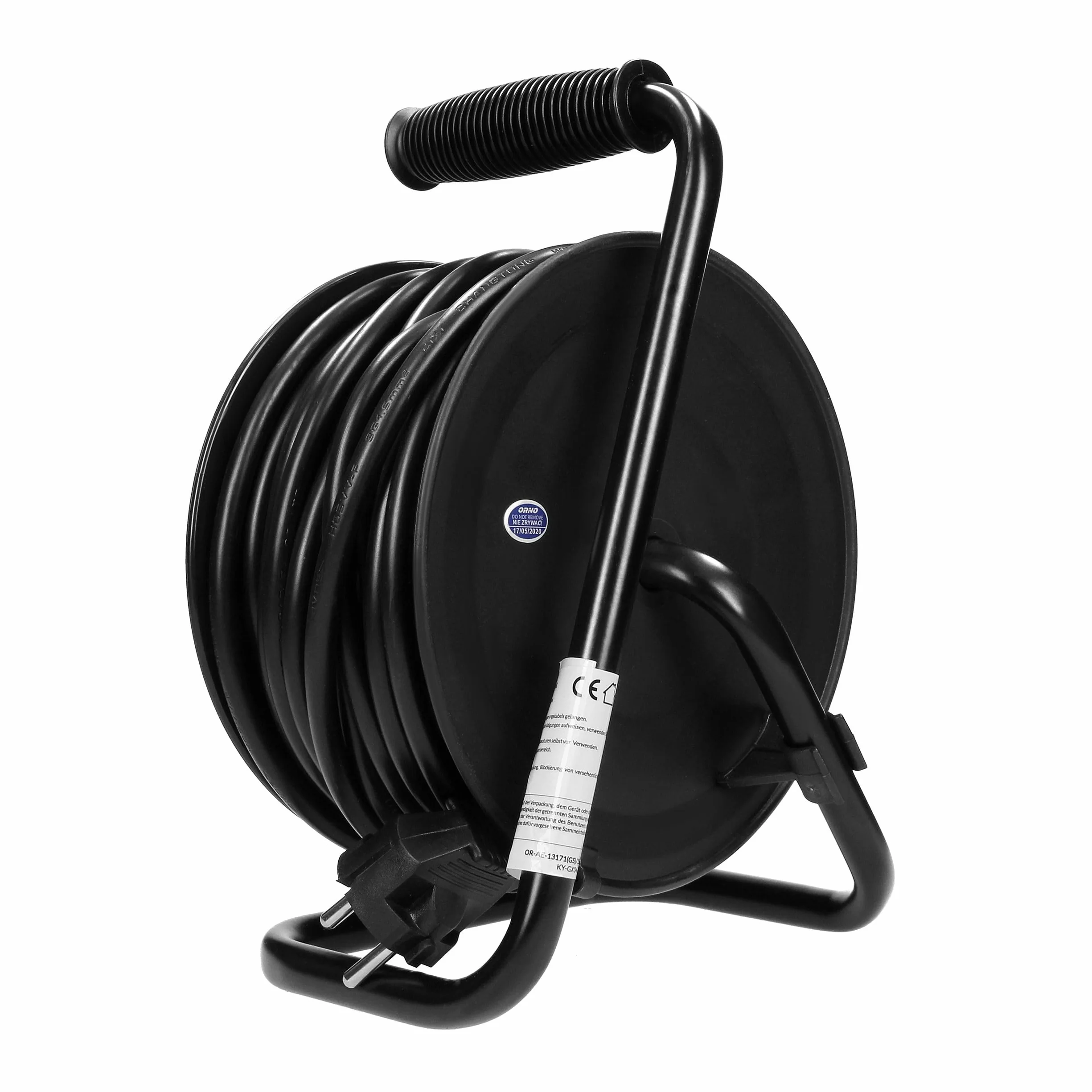 Enrollacables con 4 Tomas 2P+T (Schuko) - Alargador Enchufe - Extension Electrica - Carrete con Soporte Metálico, Cable H05VV-F 3x1,5mm² Longitud 15m