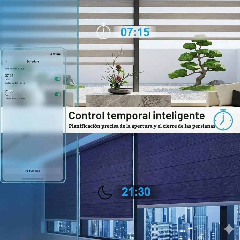 Kit interruptor de persianas WiFi inteligente (3 piezas interruptor + mando a distancia RF) – Compatible con Google Home, Alexa, App Tuya/Smart Life, control manual y remoto