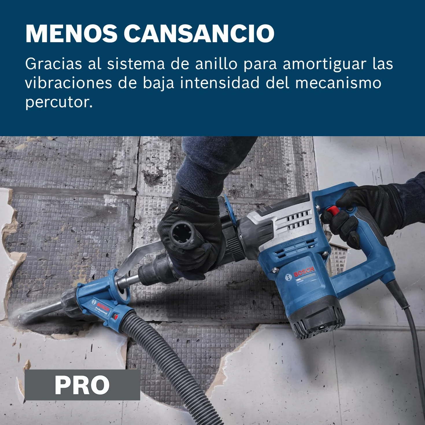 Bosch PRO Martillo de demolición con cable GSH5MX (incl. cincel en punta SDS MAX 280 mm, empuñadura auxiliar recta, estuche de transporte)