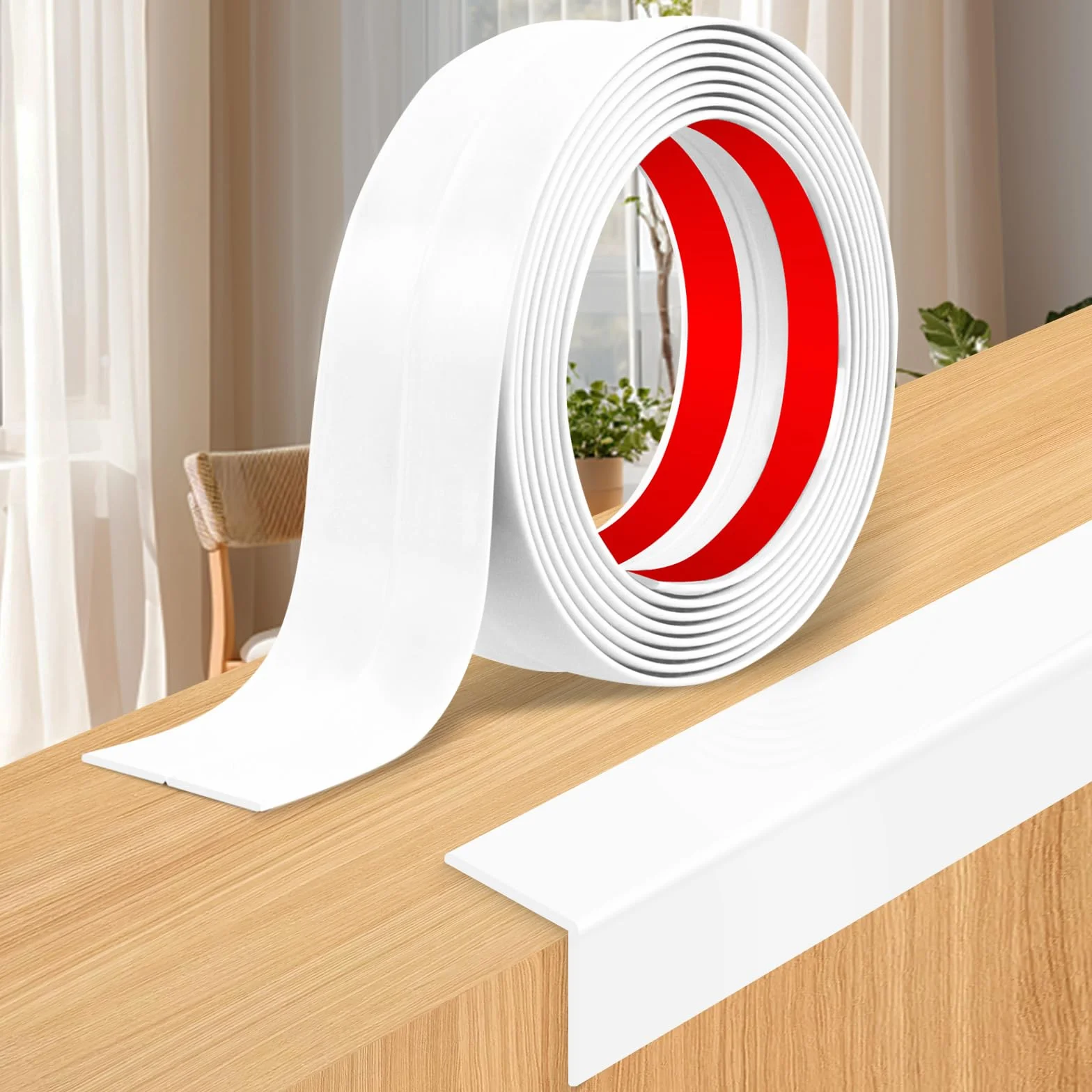 Molduras Decorativas Autoadhesivas Flexibles de Pared para Protección de Bordes Esquinas Techos Blanco Brillante 4cmx3m