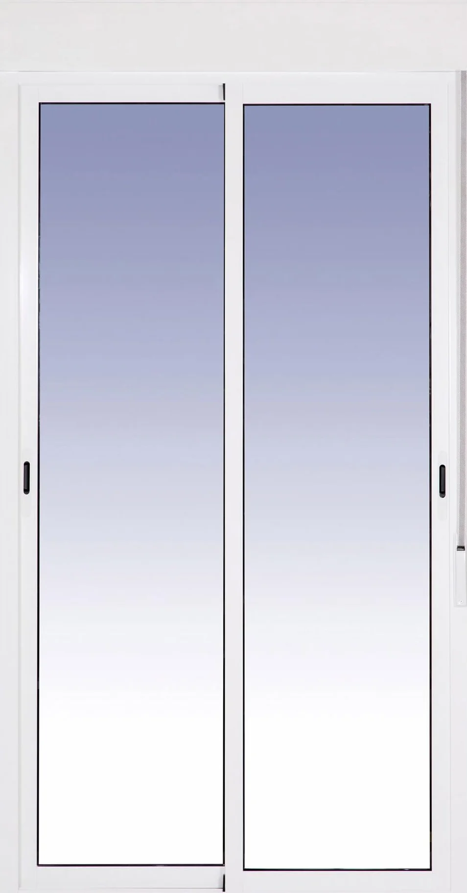 Ventanastock Balconera Aluminio Corredera Con Persiana (PVC) 1400×2185 2 hojas (marco y cajón persiana en kit)