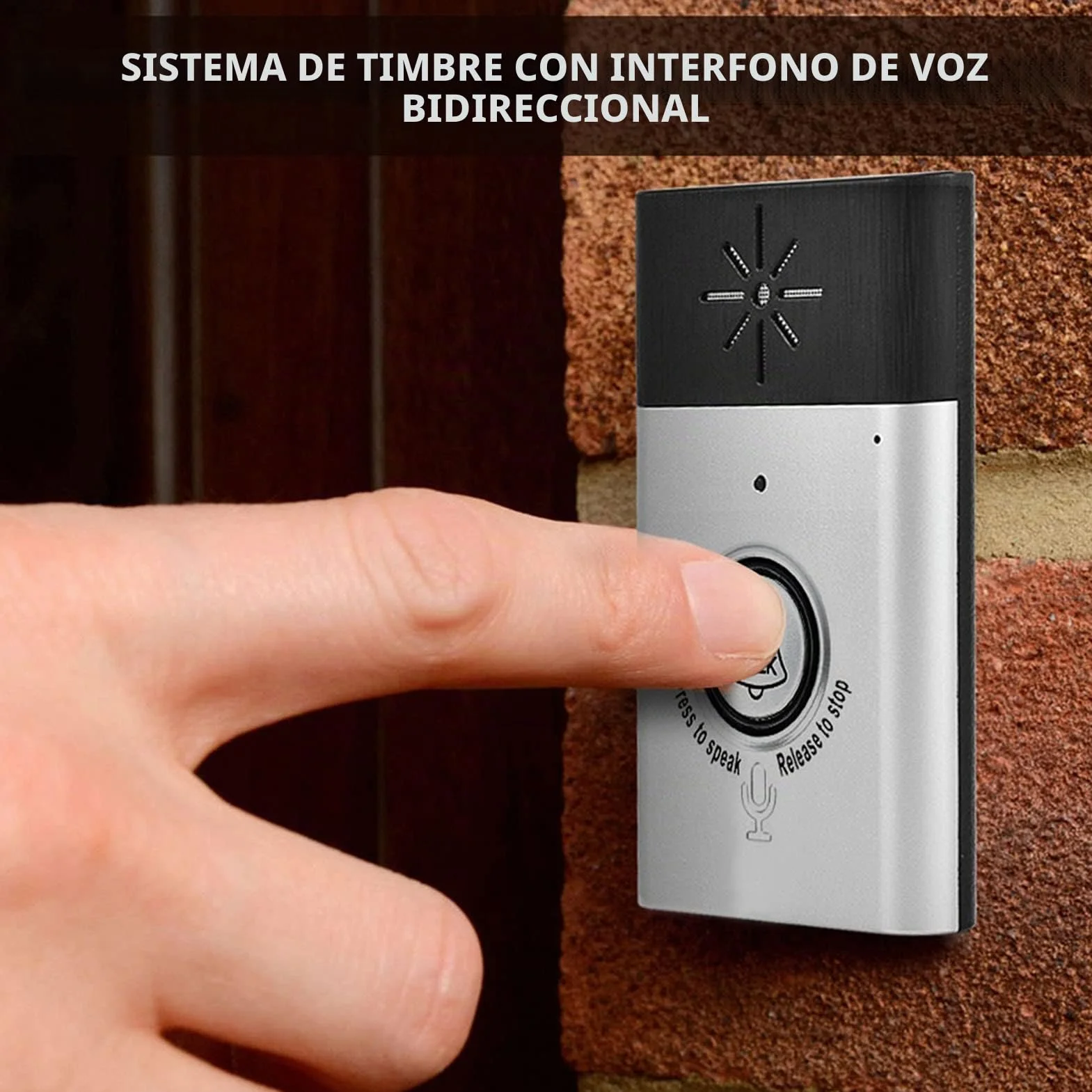 Timbre de Puerta, con Altavoz de micrófono de Alta sensibilidad Incorporado, de intercomunicador de Timbre inalámbrico, Mini Voz portátil de 2,4 GHz