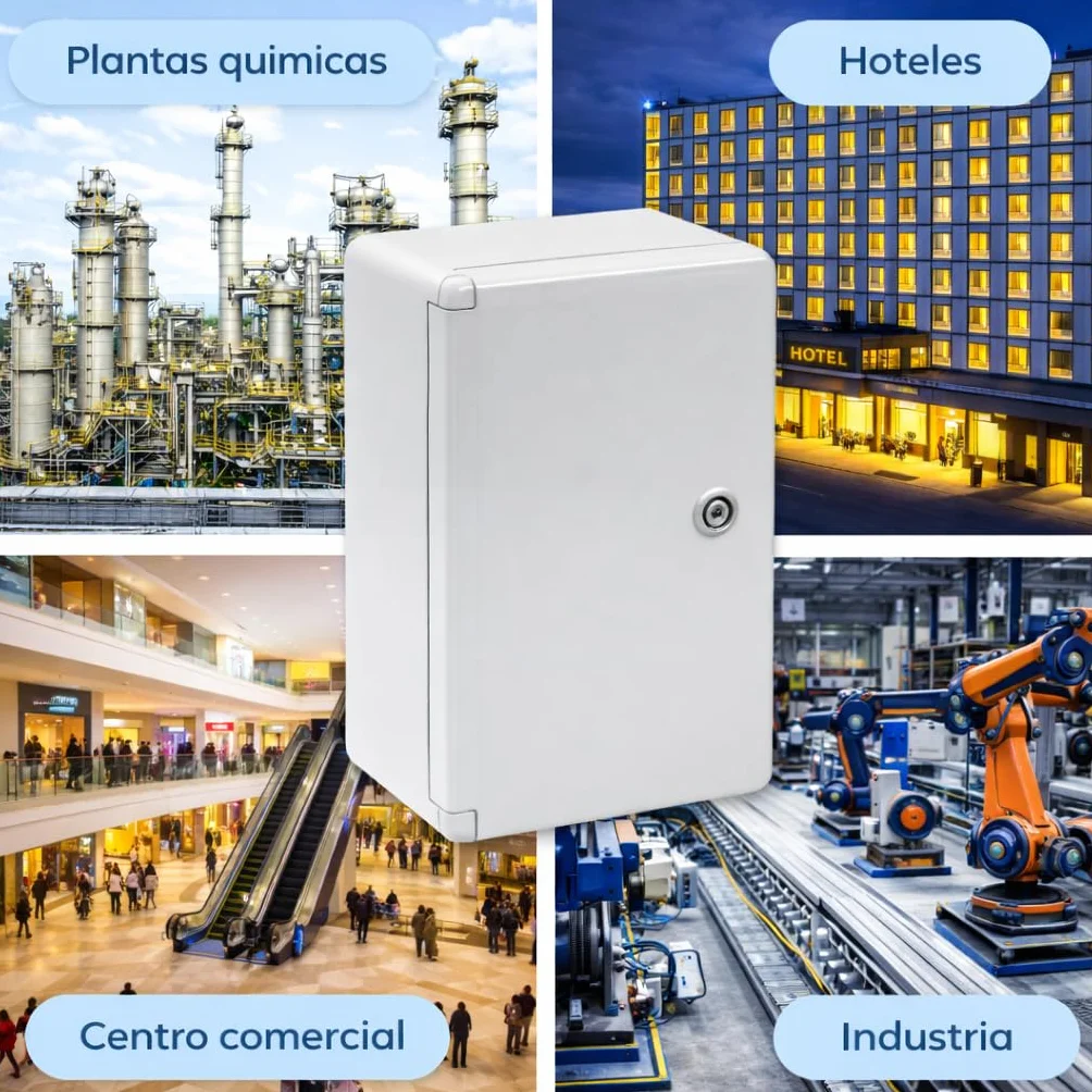 Armario Eléctrico Estanco 200x300x130 IP65 IK08 ABS con Puerta Opaca Gris y Placa Galvanizada Incluida