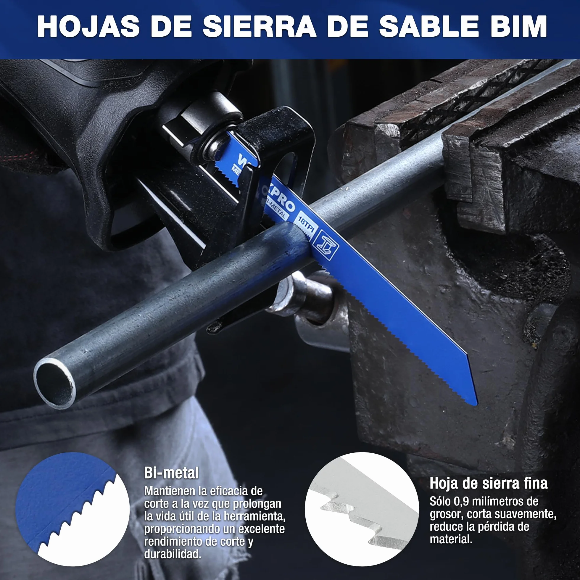 WORKPRO Hojas de Sierra Sable 32 Piezas para Madera y Metal con Bolsa Organizador