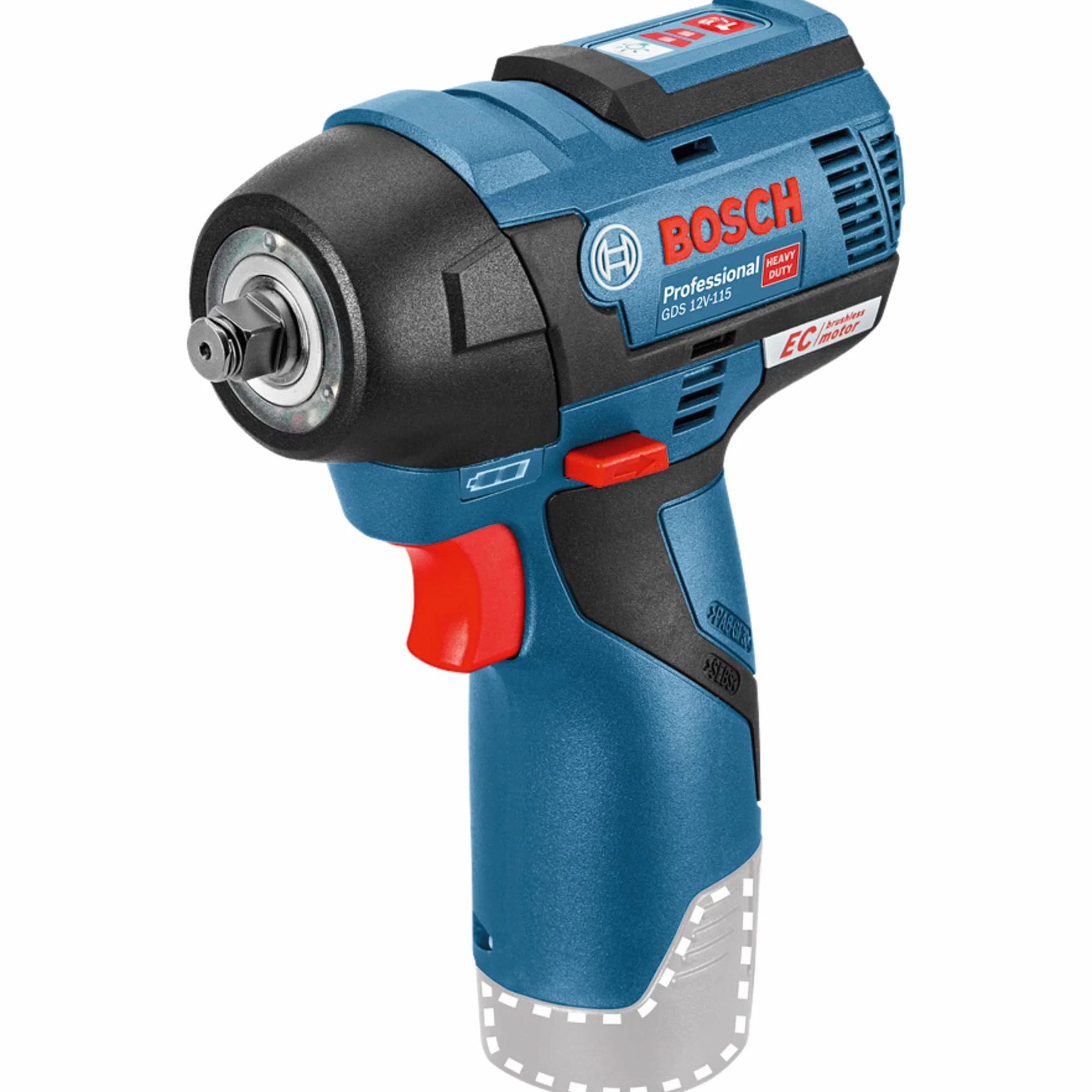 Bosch Professional 12V System atornillador de impacto a batería GDS 12V-115 (par de apriete máx. 115 Nm, fuerza de impacto 0-3100 ipm, incl. bandeja para L-BOXX, sin batería/cargador)