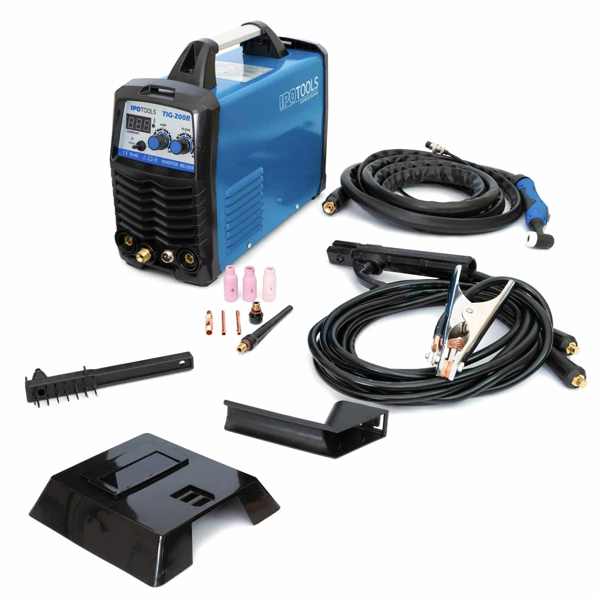 IPOTOOLS TIG-200R WIG - Máquina de soldar DC - TIG WIG 200 Amplificadores Inverter Digital Inverter Máquina de Soldar, Inversor con Pantalla Digital, Encendido RF, MMA, IGBT, 7 años de garantía