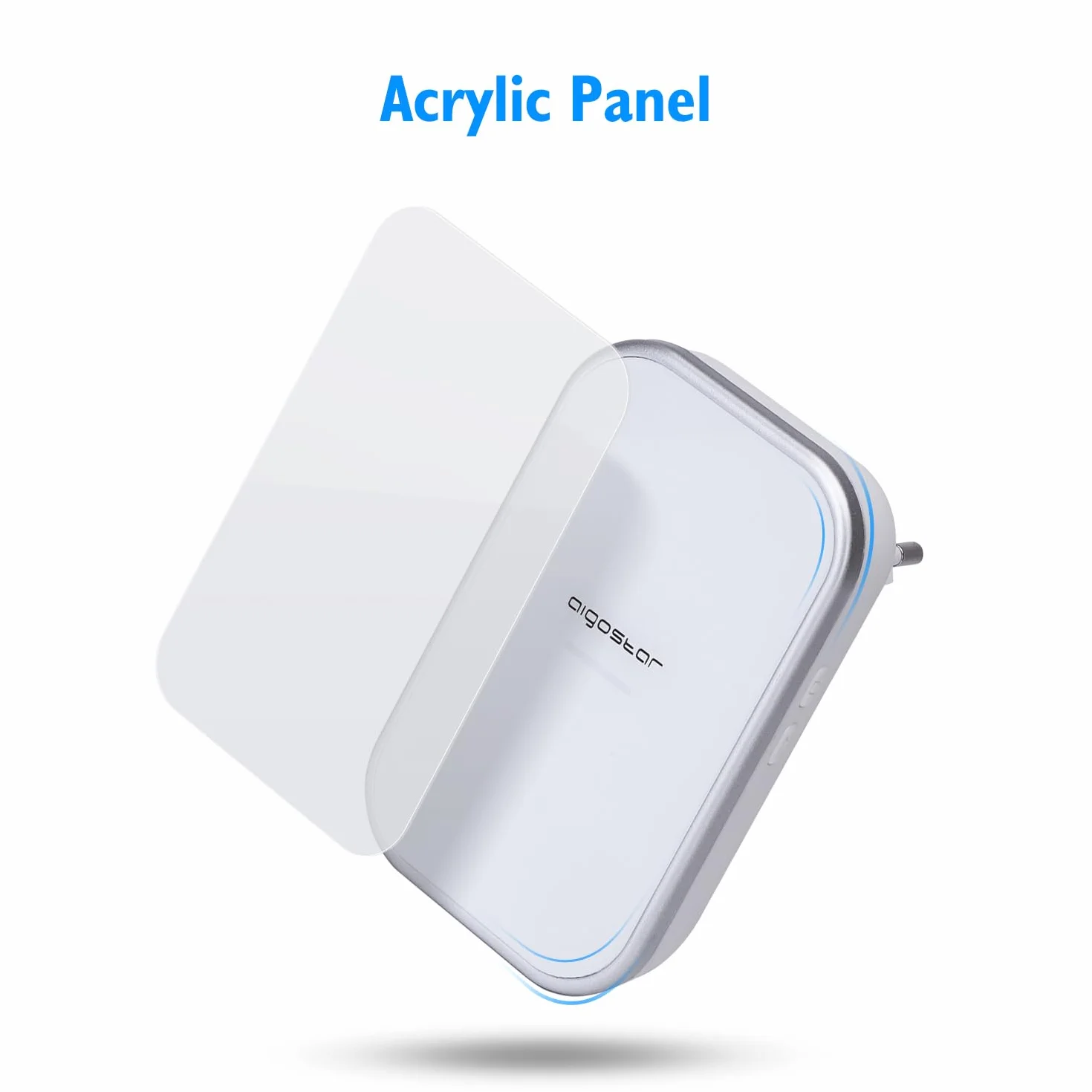 Aigostar Timbre Inalámbrico de Puerta Impermeable con LED, 36 Melodías, 3 Niveles de Volumen, 2 Receptores 1 Transmisor