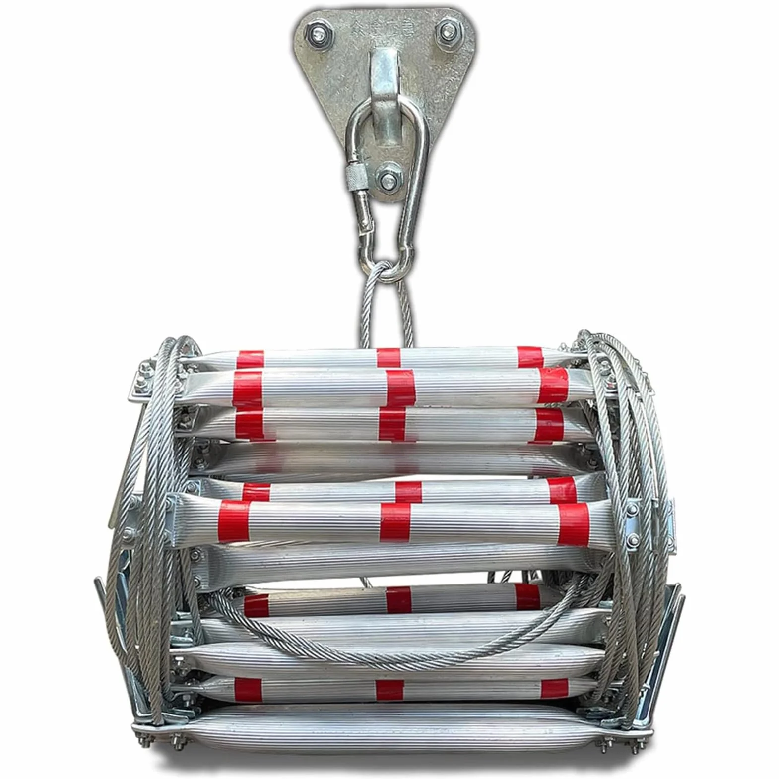 Escalera De Cuerda De Emergencia Multifuncional De Aleación De Aluminio, Escalera De Incendio Portátil Reutilizable Para Exteriores, Escalera De Cuerda De Alambre Resistente A Las Llama(Size:10m/32ft)