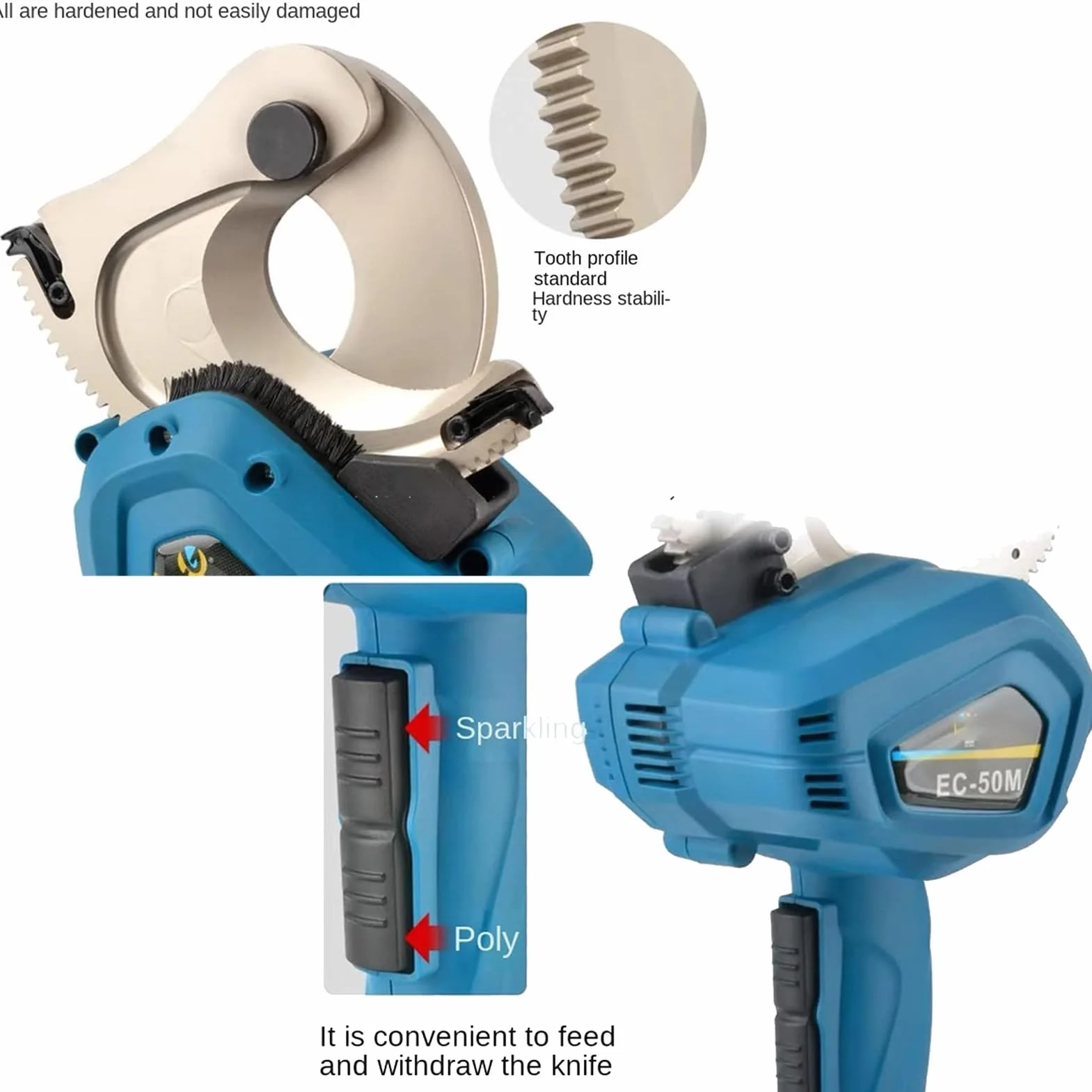 Herramienta Corte Cables Hidráulica Recargable, Cortador Cables Trinquete Eléctrico, Alicates Hidráulicos de Litio, Herramienta hidráulica Alimentada Por Pilas para Cable de Cobre y Aluminio