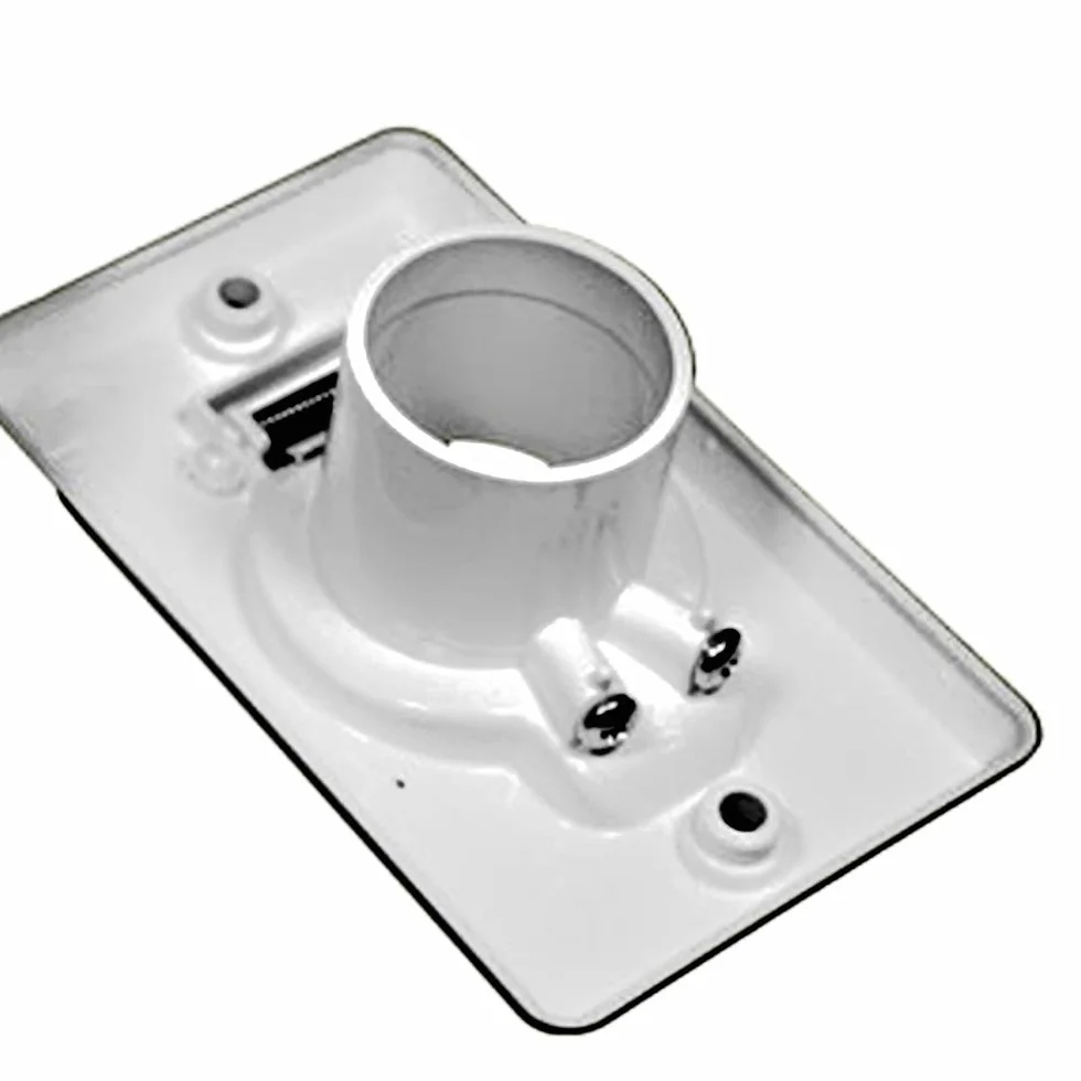 Plastiflex Toma de succión Rectangular con Tapa Redonda, Color Blanco, Toma Central para aspiradora, 78 x 123 mm, 2 Pines de Contacto, Apertura: 36-38 mm