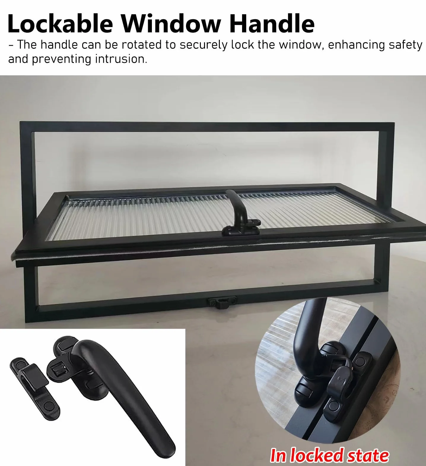 Ventanas Ventana de Baño Pivotante de 360 ​​grados con Vidrio Estriado, Ventana de Travesaño de Cobertizo con Manija, Ventanas de Reemplazo Rectangulares, Ventana Empotrada para Garaje/oficina(White,9
