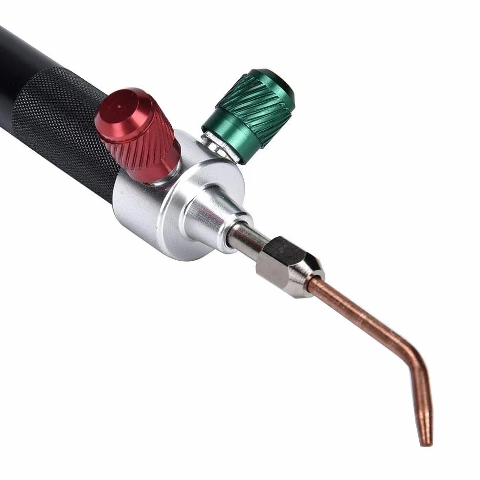 Antorcha de soldadura de joyería, equipo de procesamiento de joyería Herramienta de antorcha de soldadura de oxígeno Pistola de llama con 5 puntas