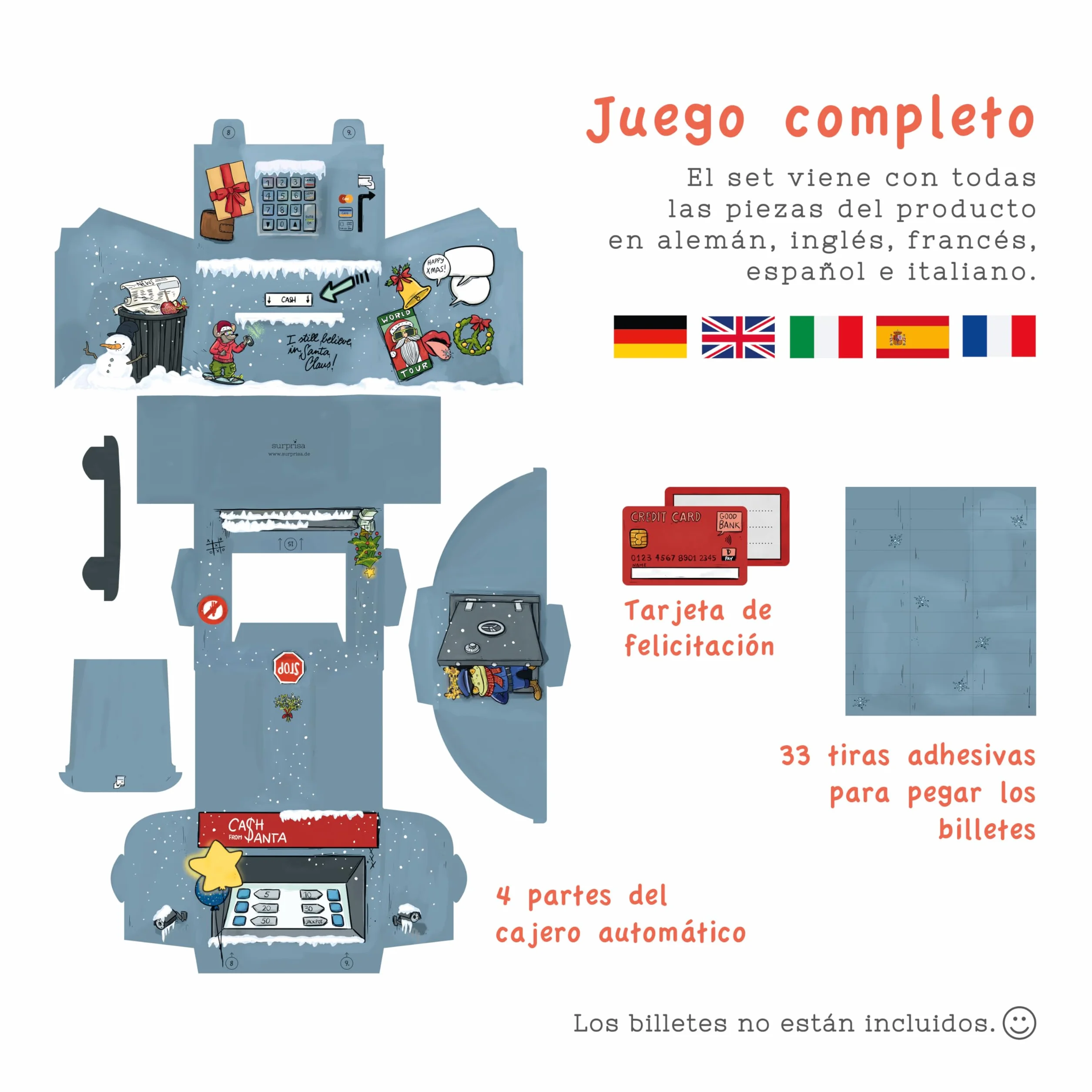 SURPRISA Money O-Mat Cajero Automático DIY Regalo Original Navidad Personalizado
