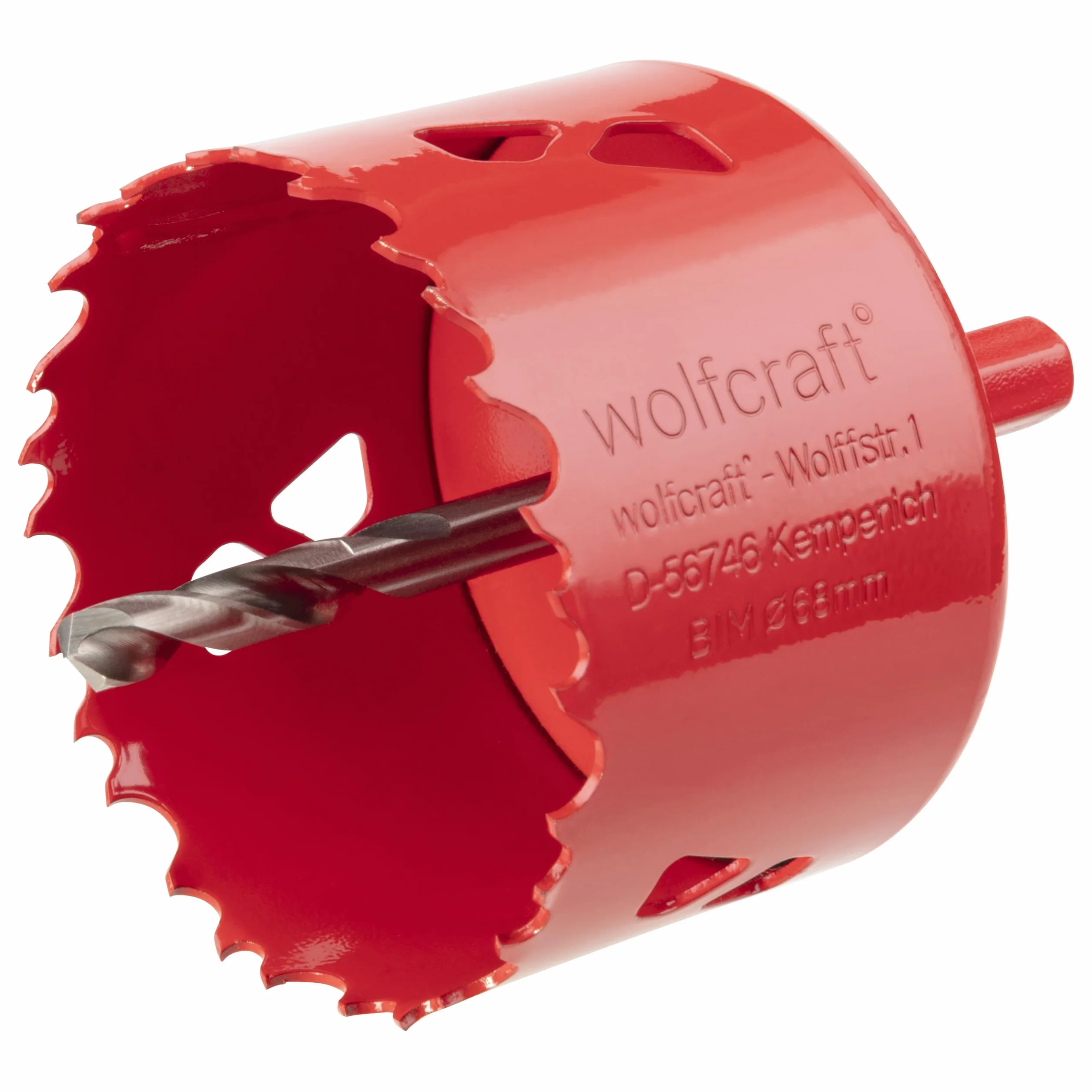 wolfcraft Juego de 3 piezas de sierras de corona universales -Para taladros de Ø68mm en hormigón, paredes de ladrillo, piedra, madera, plásticos, metales, tableros de obra en seco o material aislante