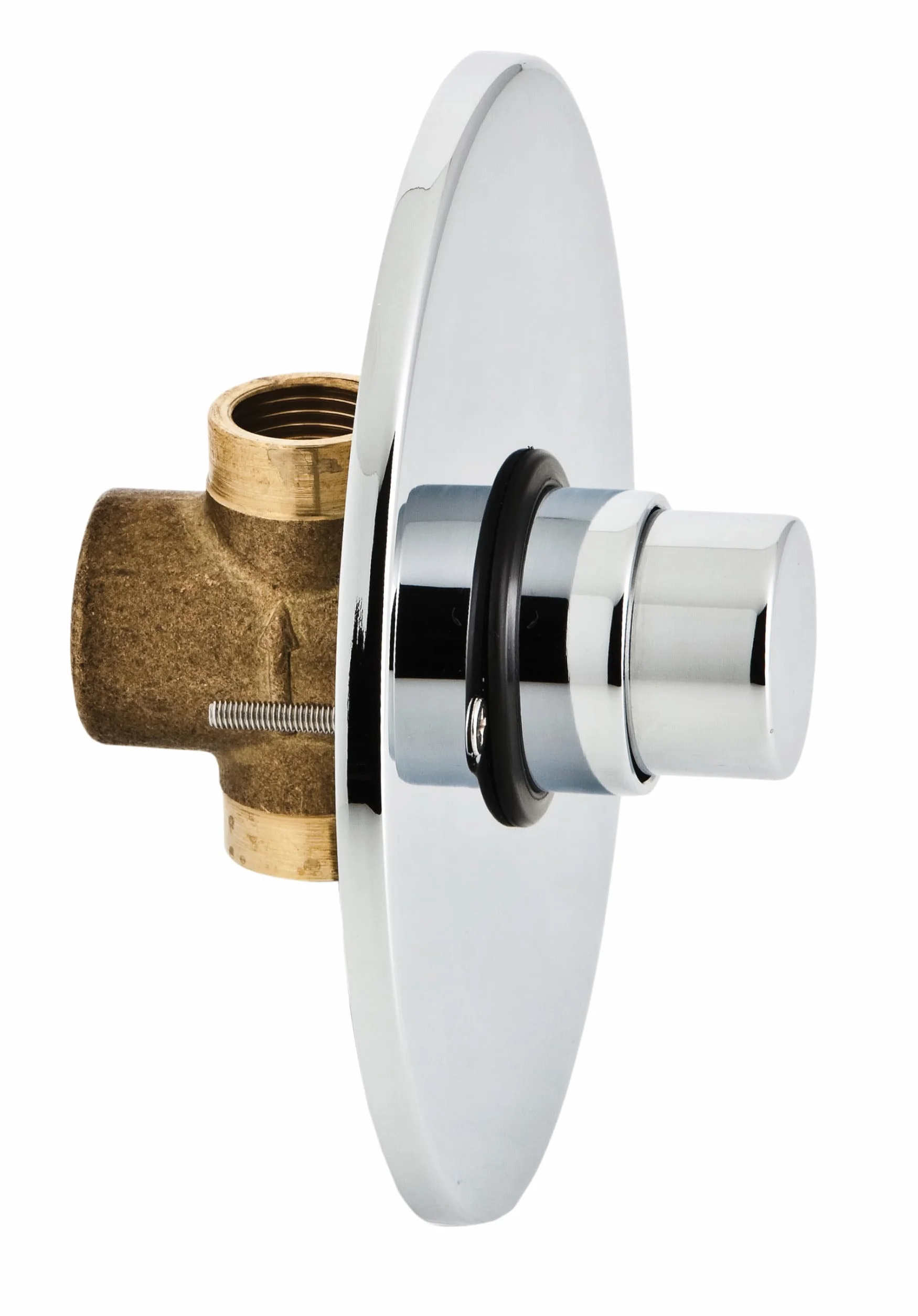 Grifo Pulsador Temporizado de Pared Tipo Presto, Cromado, Cierre Automático de Acción Corta, Ahorro de Agua, Embellecedor Incluido