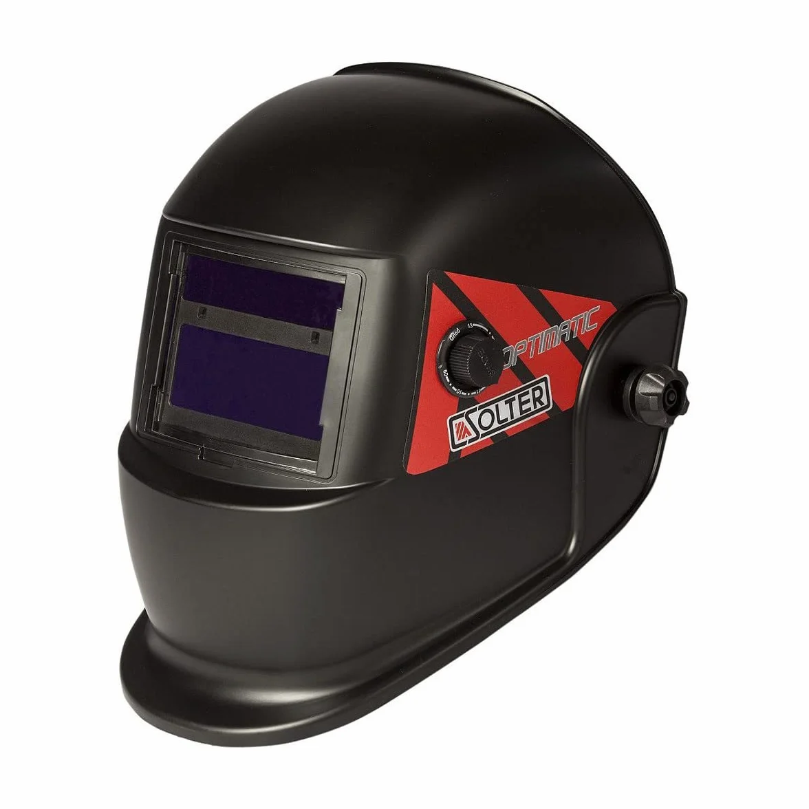 Pantalla de Soldadura Solter OPTIMATIC 100, Auto Oscurecimiento DIN 9-13, Filtro True Color 1/1/1/2, Careta Ajustable con Arnés Ergonómico, Compatible MMA, MIG, mag y TIG, Máscara Ligera y Resistente
