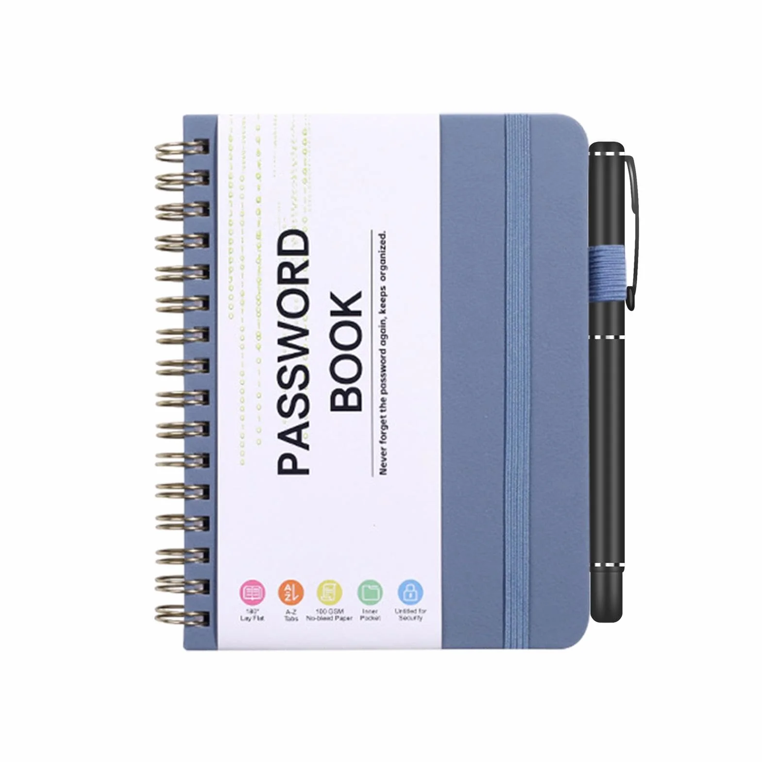 Libreta de contraseñas con pestañas alfabéticas A6, organizador de direcciones portátil