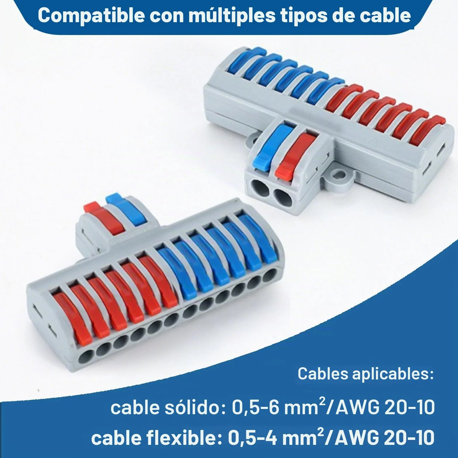 Terminales de Conexión Rápida, 7 Piezas, Bloque Terminal 2 en 12 Fuera, Conectores Eléctricos para Circuito