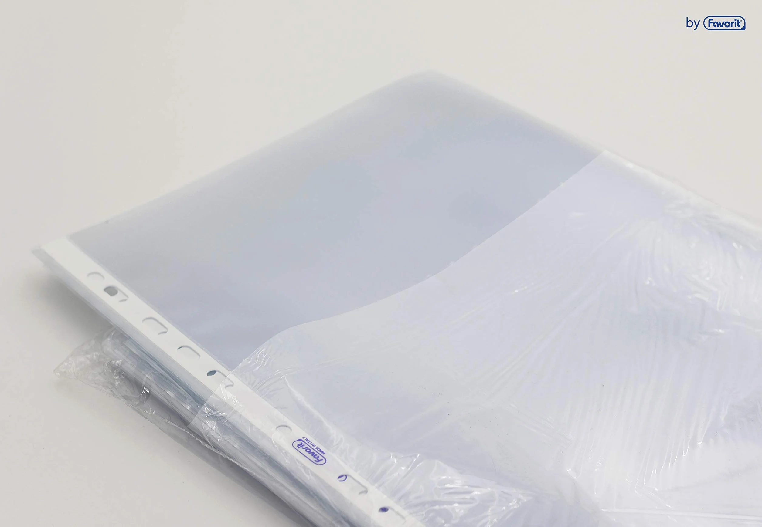 Favorit Sobres transparentes con agujeros, 100 unidades, acabado liso, formato interior 22 x 30 cm