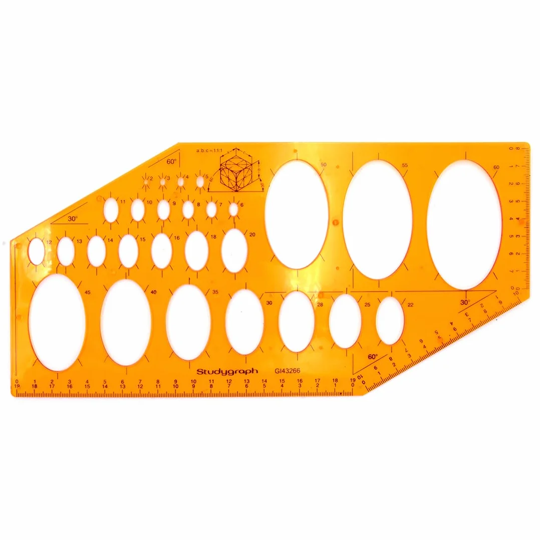 Graph'it Normógrafo para Dibujo Técnico 27 Formas 2-75 mm Plástico Resistente