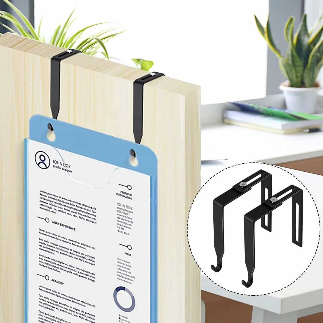 Perchas ajustables para cubículo sobre la puerta, 4 ganchos de metal, ajuste de 1.35 a 2.4 pulgadas