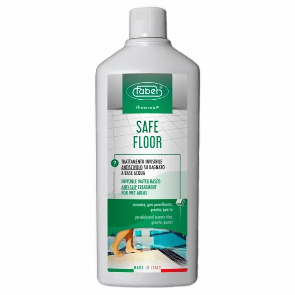 Faber Safe Floor - Líquido antideslizante para suelos de cerámica, gres y granito, cuarzo con tratamiento antideslizante para suelos con superficies de sílice, líquido para suelos antideslizantes, 1 L