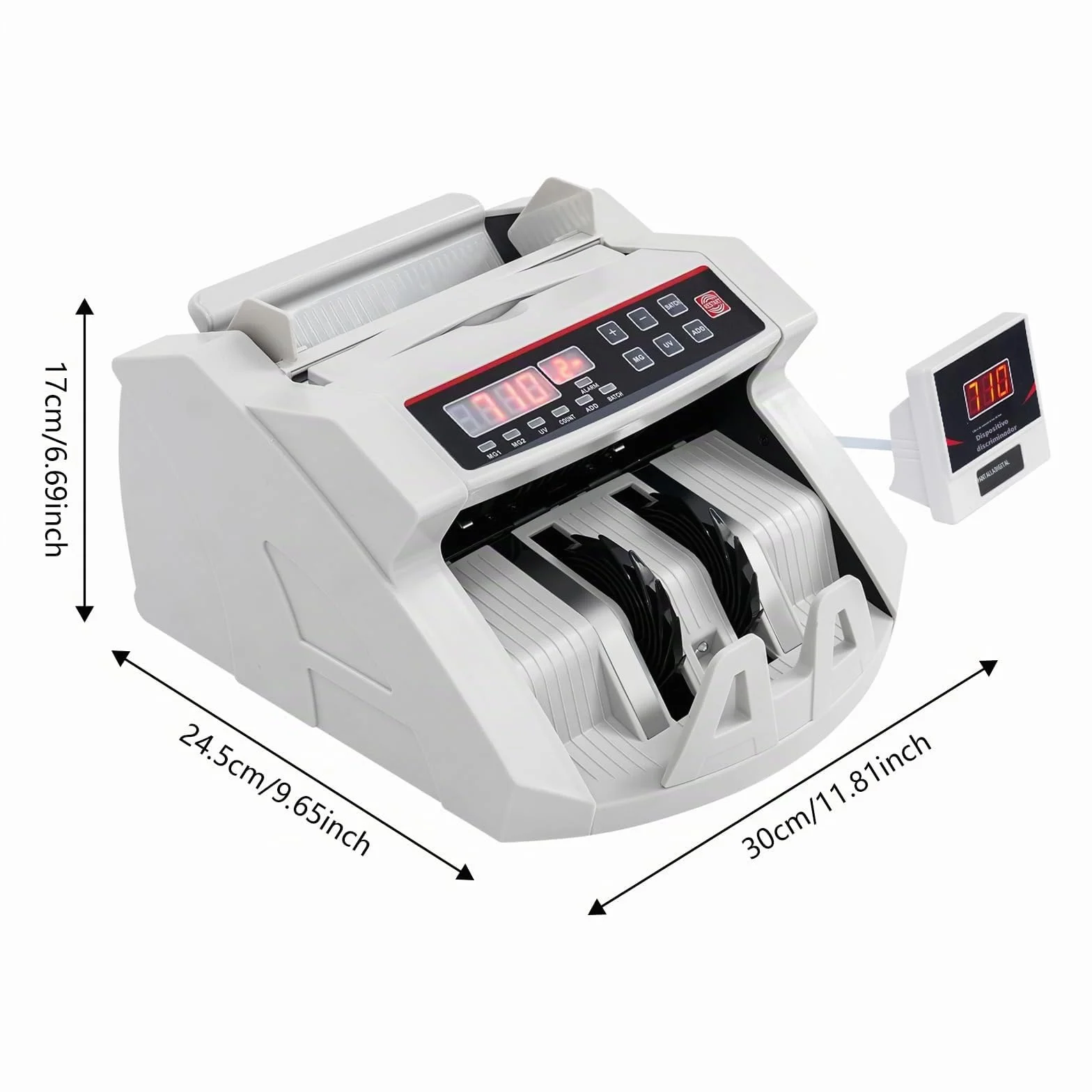 Portátil contador de billetes 2 en 1 detector de billetes falsos con LED