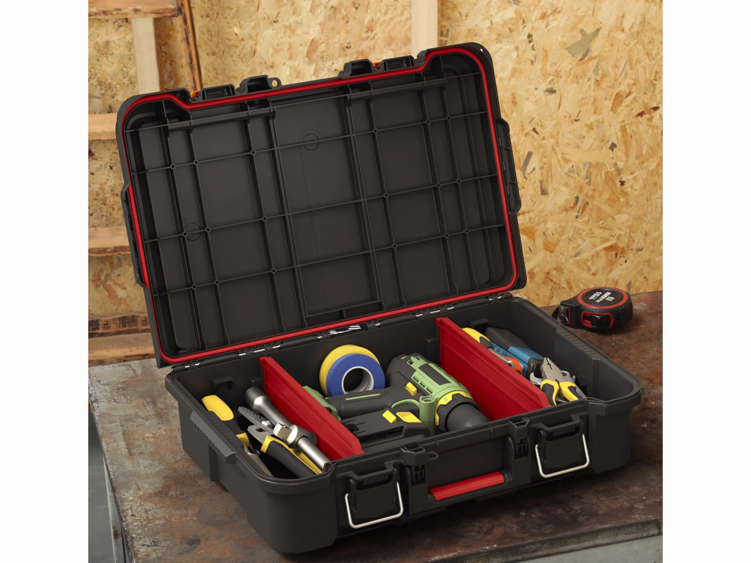 Keter Stack & Roll - Estuche de almacenamiento resistente para herramientas eléctricas (253382)