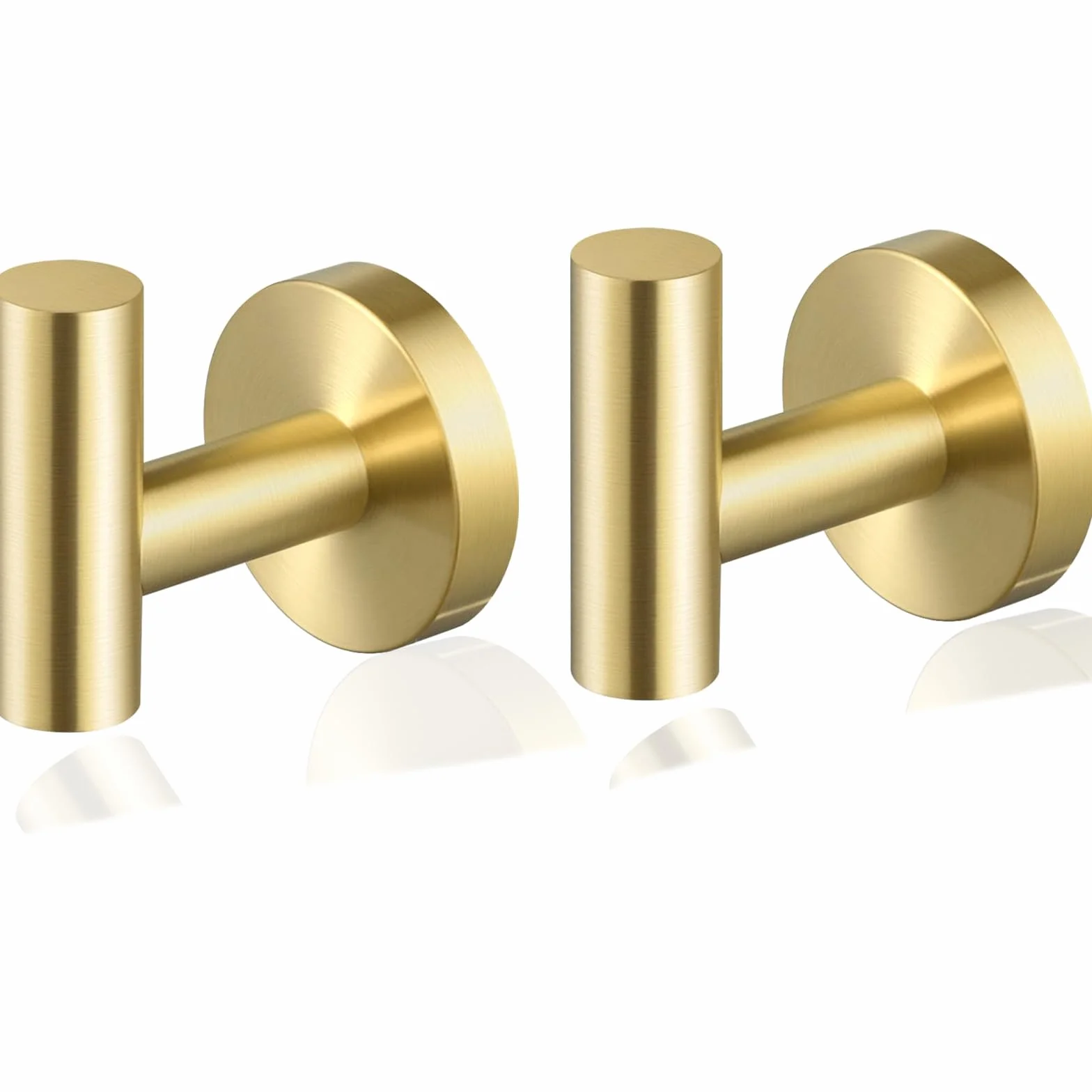 2 ganchos dorados para toallas, multifuncionales, gancho para colgar en la pared, gancho para bata para baño y cocina, acero inoxidable SUS304