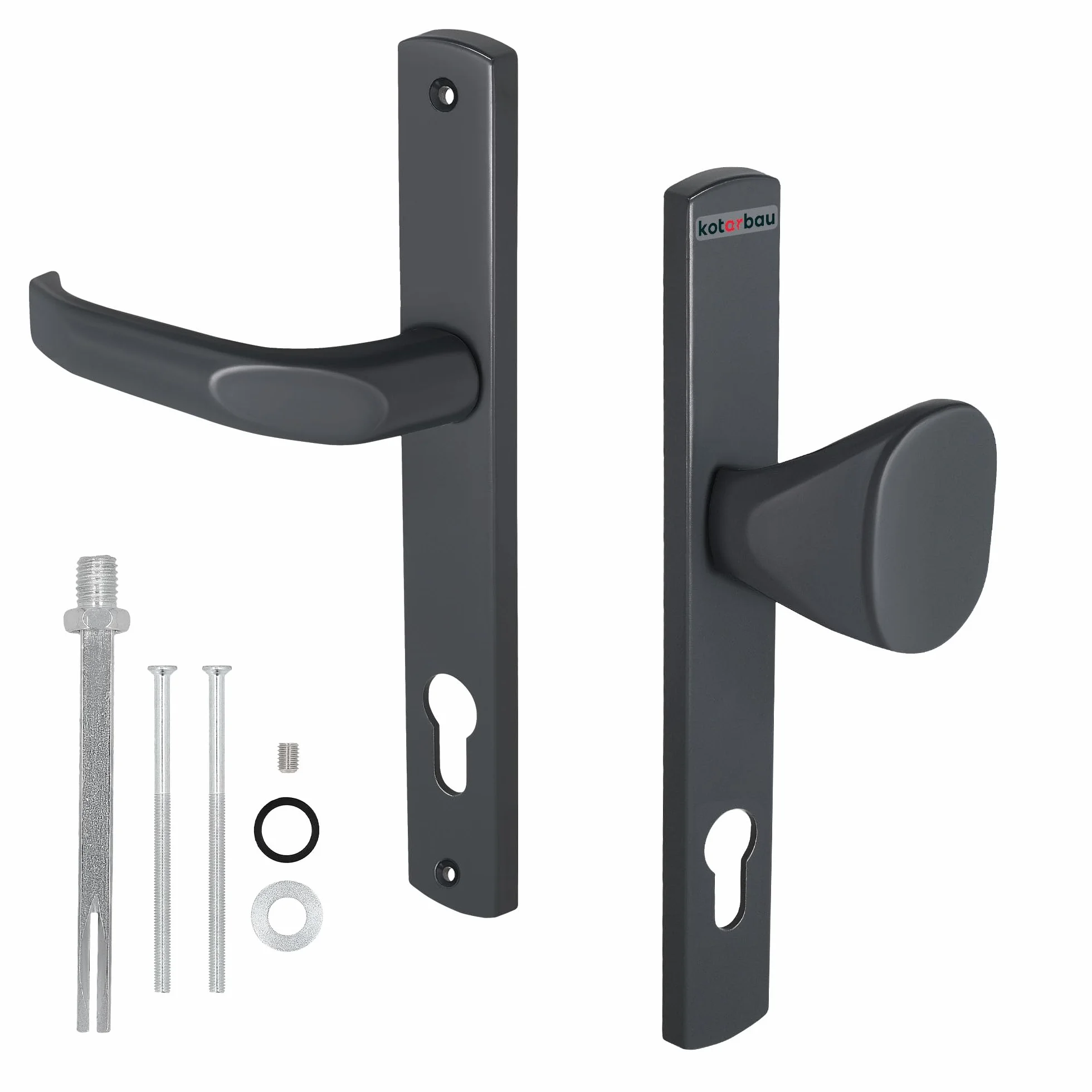 KOTARBAU® - Tirador de puerta de aluminio de 92 mm, cilindro perfilado, mango largo para puerta interior