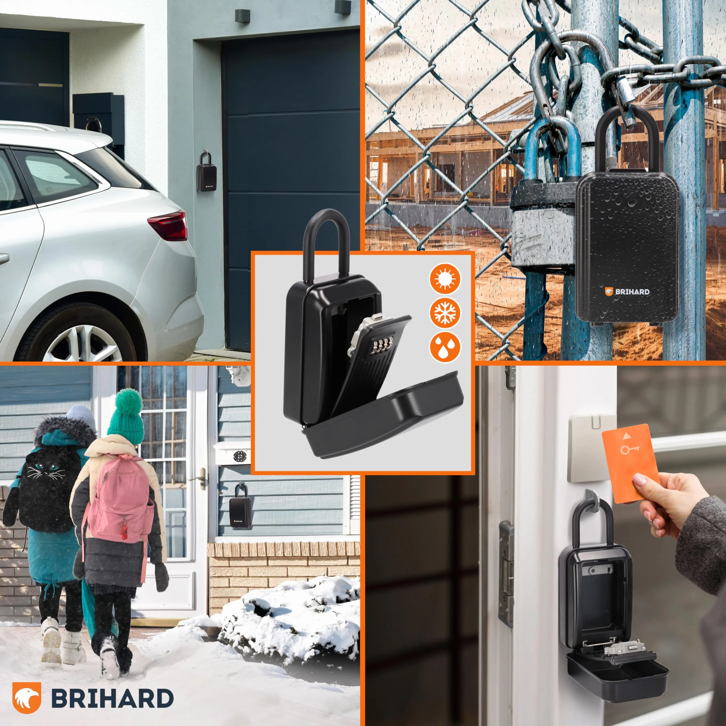 Caja Seguridad Llaves All Season Shackle XL, Portátil con Grillete Extraíble, de Exterior con Cubierta Impermeable, con Cierre de Combinación para Llaves de Casa y Coche, Tarjetas de Acceso