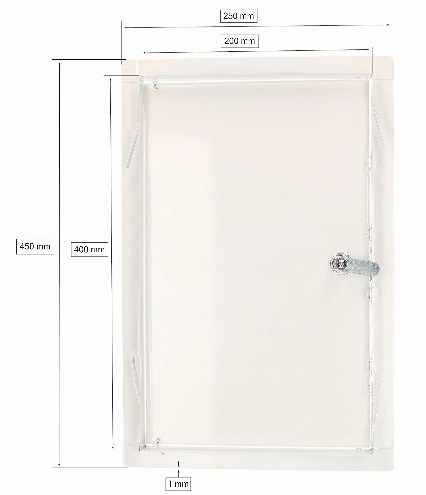 KOTARBAU® Puerta de inspección, 20 x 40 cm, Acero inoxidable, Panel de acceso, Compuerta de fácil acceso, Puerta de revisión, Trampilla para pared o techo, Blanca, Cerradura con llave