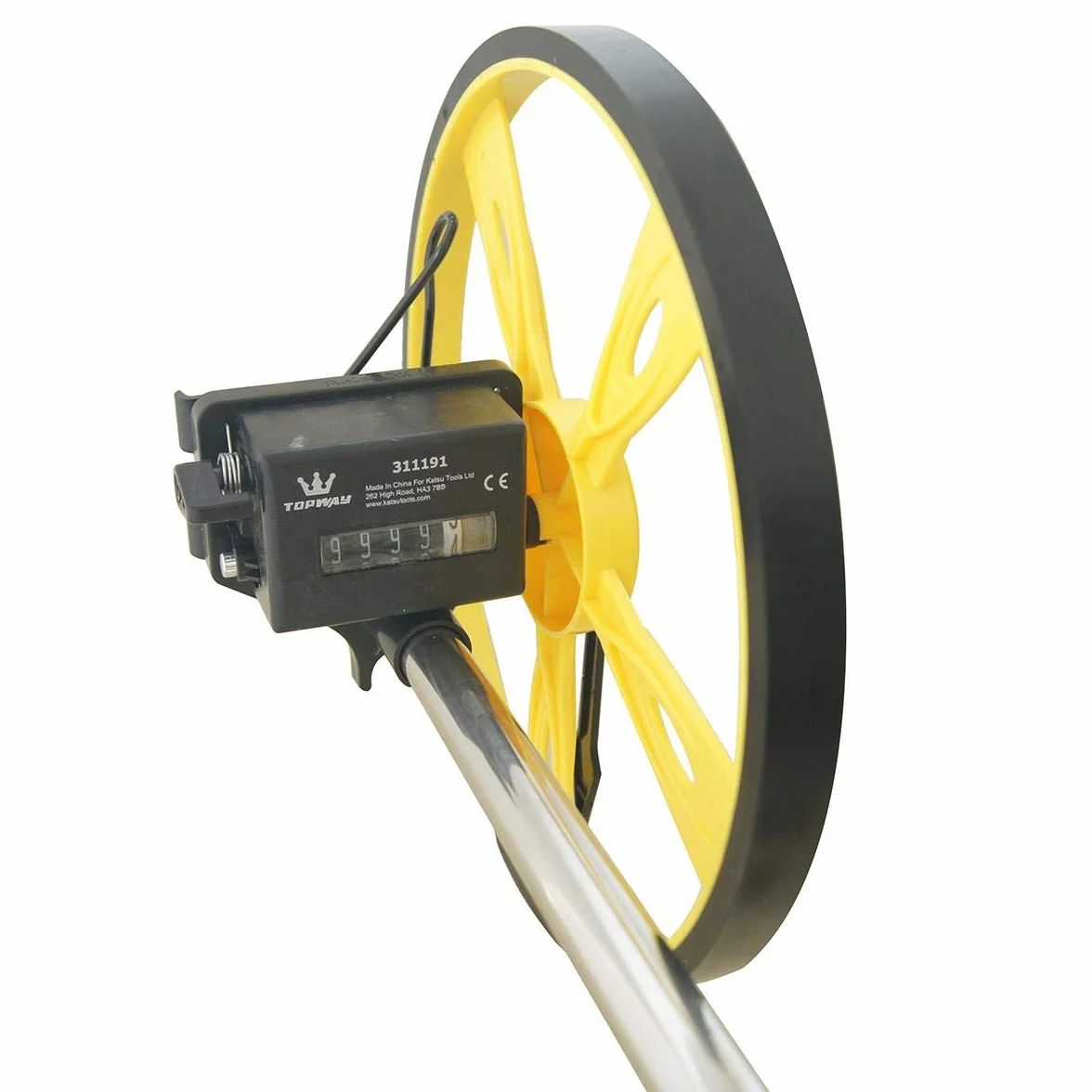 TOPWAY Rueda de Medición de Distancia con Mango Plegable 9999,9m, Odómetro de Rueda para Medición de Distancia, Medidor de Distancia con Bolsa de Transporte 311191