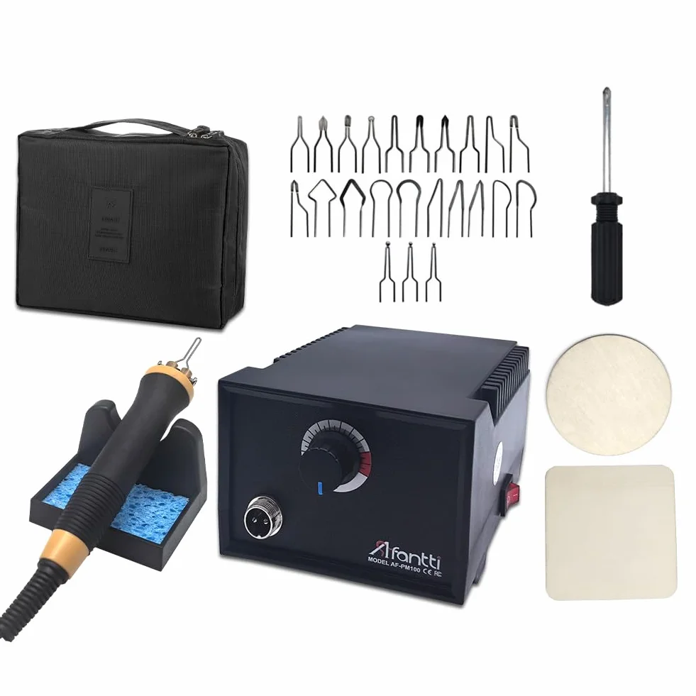 Máquina de Pirograbado Profesional Kit de Quema Lapiz Pirografo Madera | 23 Puntas | Temperatura Regulable | Bolsa de Transporte | para Grabado en Madera Cuero