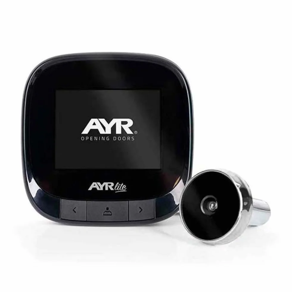 Mirilla Digital AYR Lite 9001. Grabación de imágenes. Batería Interna Recargable. Acabado Negro/Cromo.