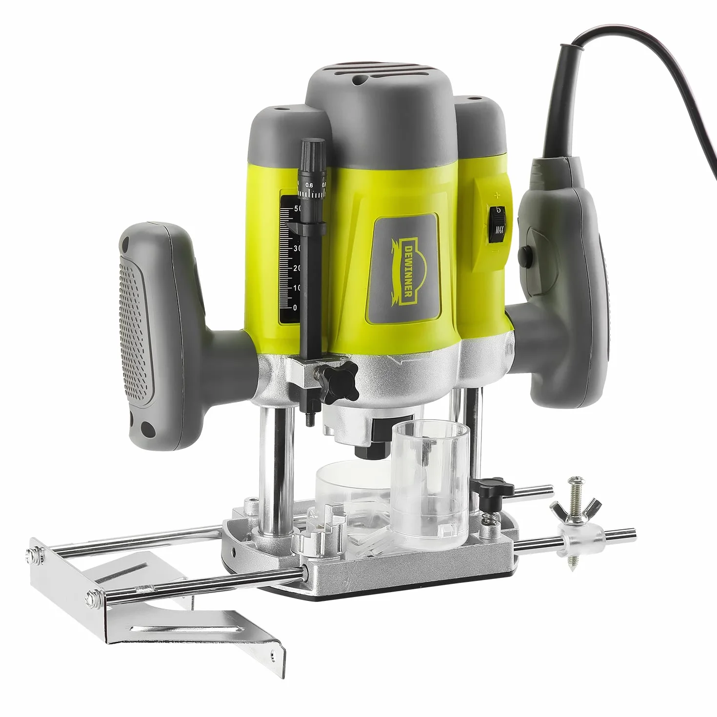 DEWINNER Fresadora eléctrica para madera,Carpinteros herramienta Fresadora 1200 W,16000-30000 RPM,12 accesorios de fresadoray y estuche de transporte