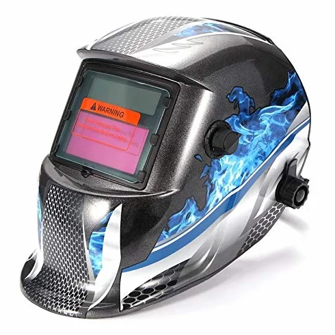 Mascara de Soldar, Careta para Soldar Máscara de soldadura automática de los ojos Gafas de vidrios solares lente de soldadura Casco fotoeléctrico for la construcción de los trabajos de soldadura