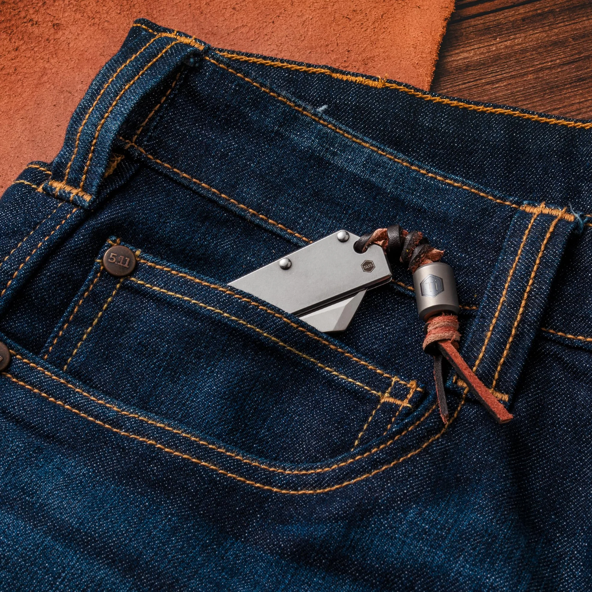 KeyUnity KK03M Cuchillo plegable pequeño Cuchillo de hoja fija, Cuchillo de bolsillo EDC de acero inoxidable para hombres y mujeres